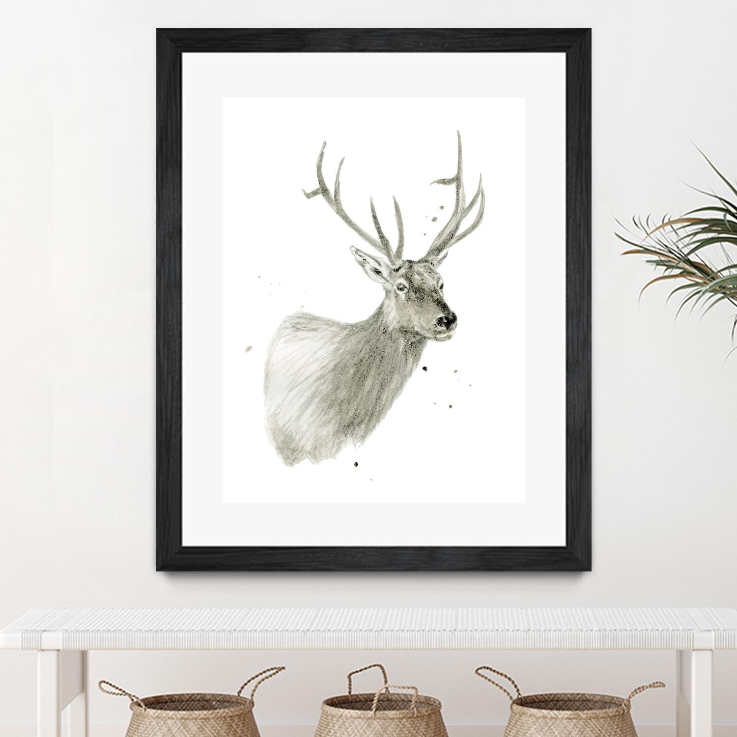 Buck Bust by Brenna Harvey on GIANT ART - white vintage deer