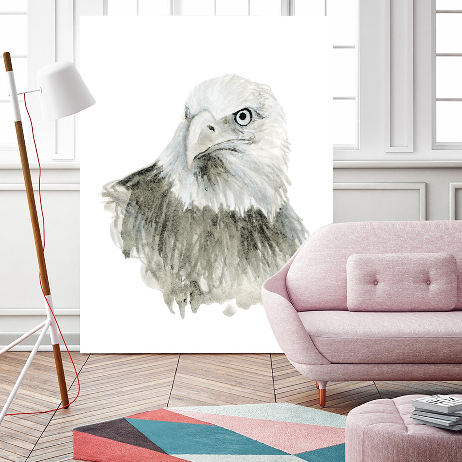 Eagle Bust by Brenna Harvey on GIANT ART - blue vintage