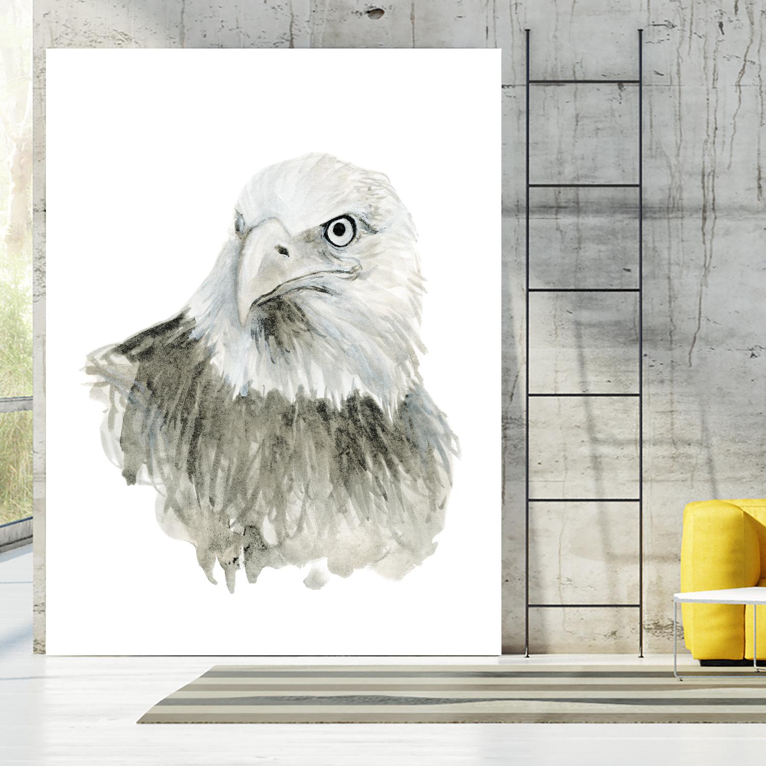 Eagle Bust by Brenna Harvey on GIANT ART - blue vintage