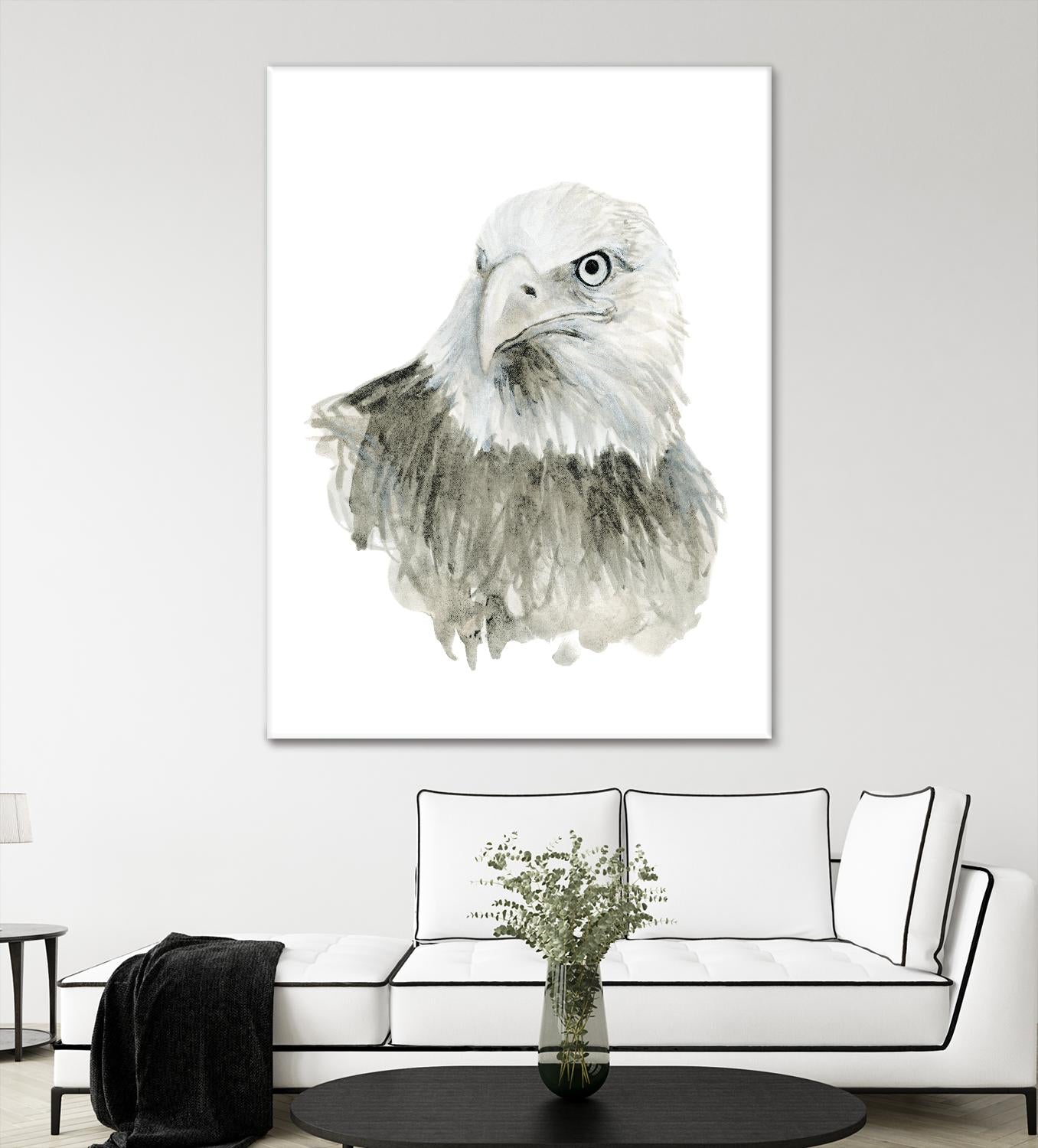 Eagle Bust by Brenna Harvey on GIANT ART - blue vintage