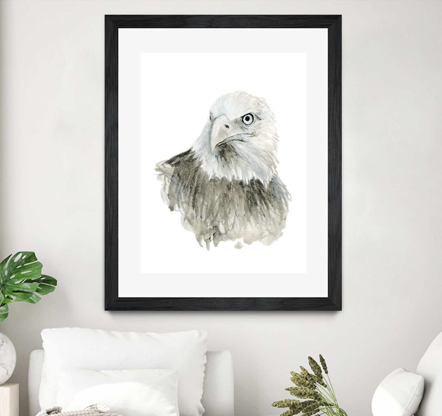 Eagle Bust by Brenna Harvey on GIANT ART - white vintage aigle
