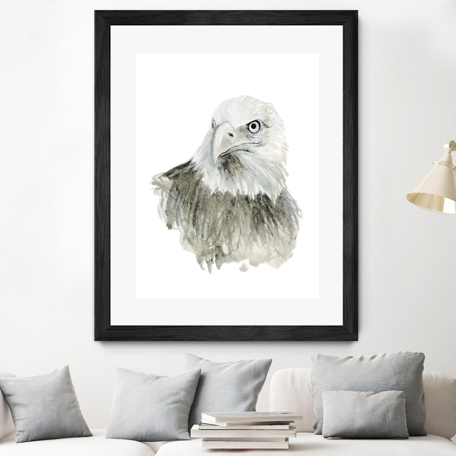 Eagle Bust by Brenna Harvey on GIANT ART - white vintage aigle