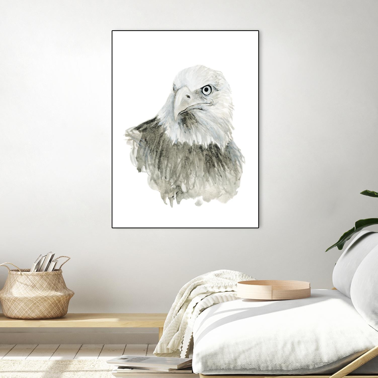 Eagle Bust by Brenna Harvey on GIANT ART - blue vintage