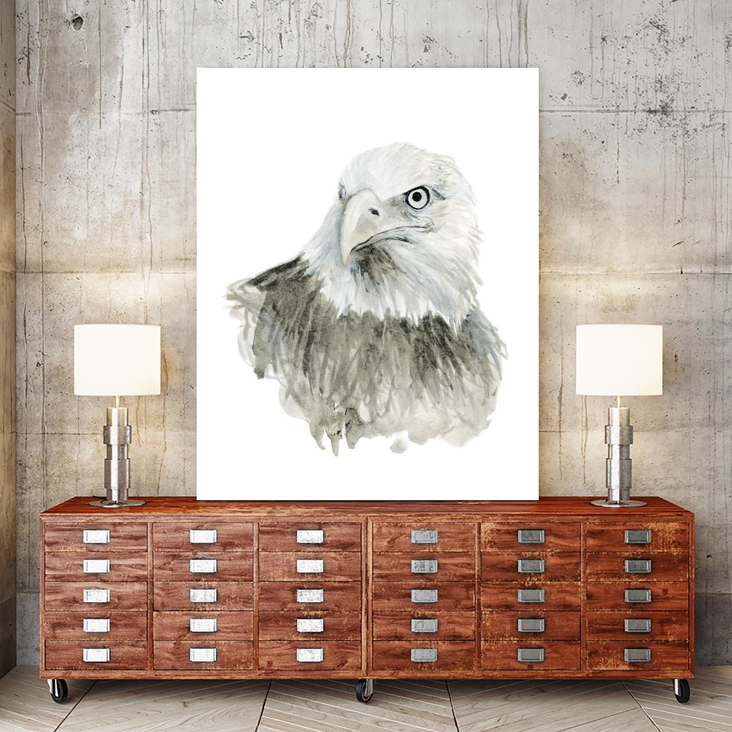 Eagle Bust by Brenna Harvey on GIANT ART - white vintage aigle