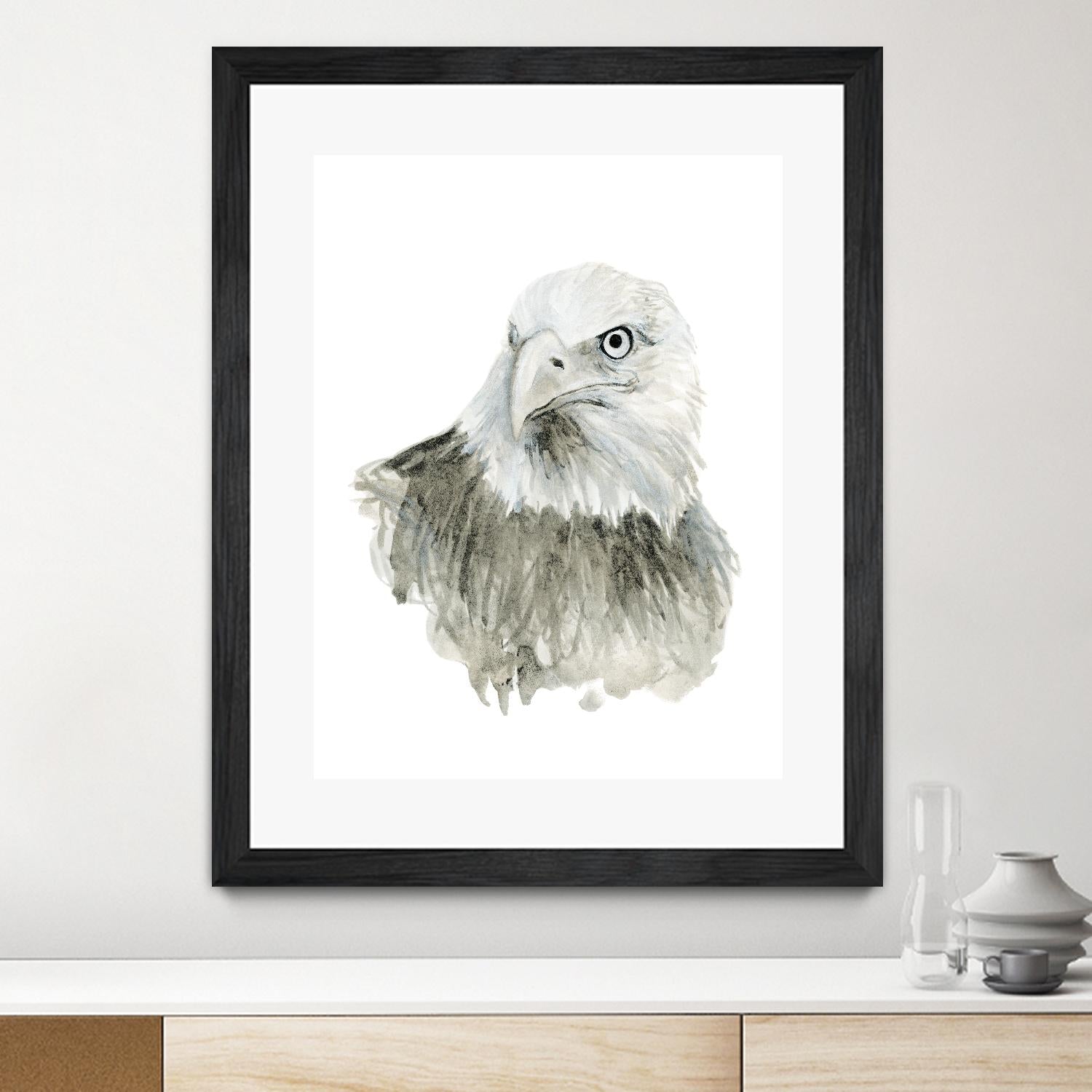 Eagle Bust by Brenna Harvey on GIANT ART - white vintage aigle