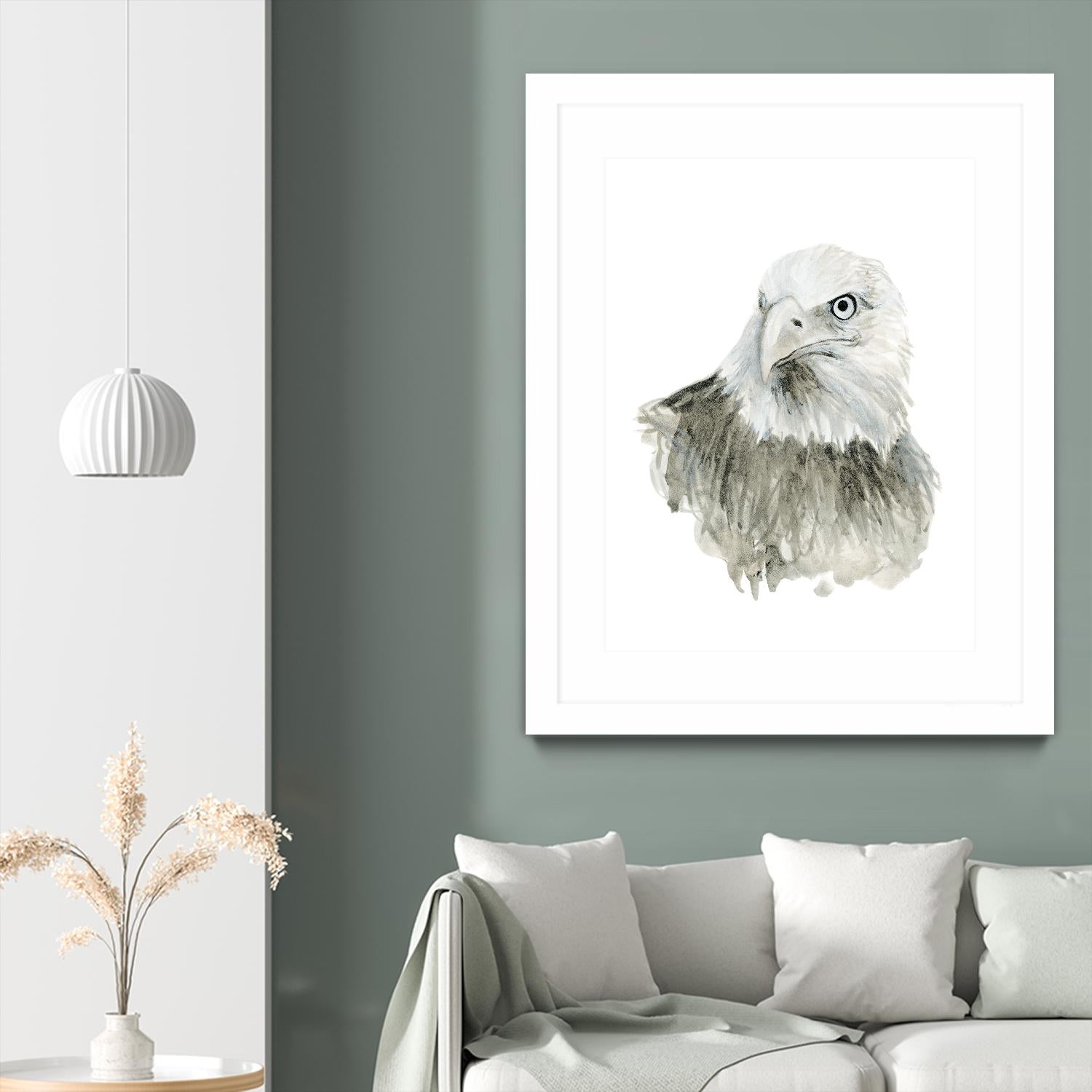 Eagle Bust by Brenna Harvey on GIANT ART - white vintage aigle