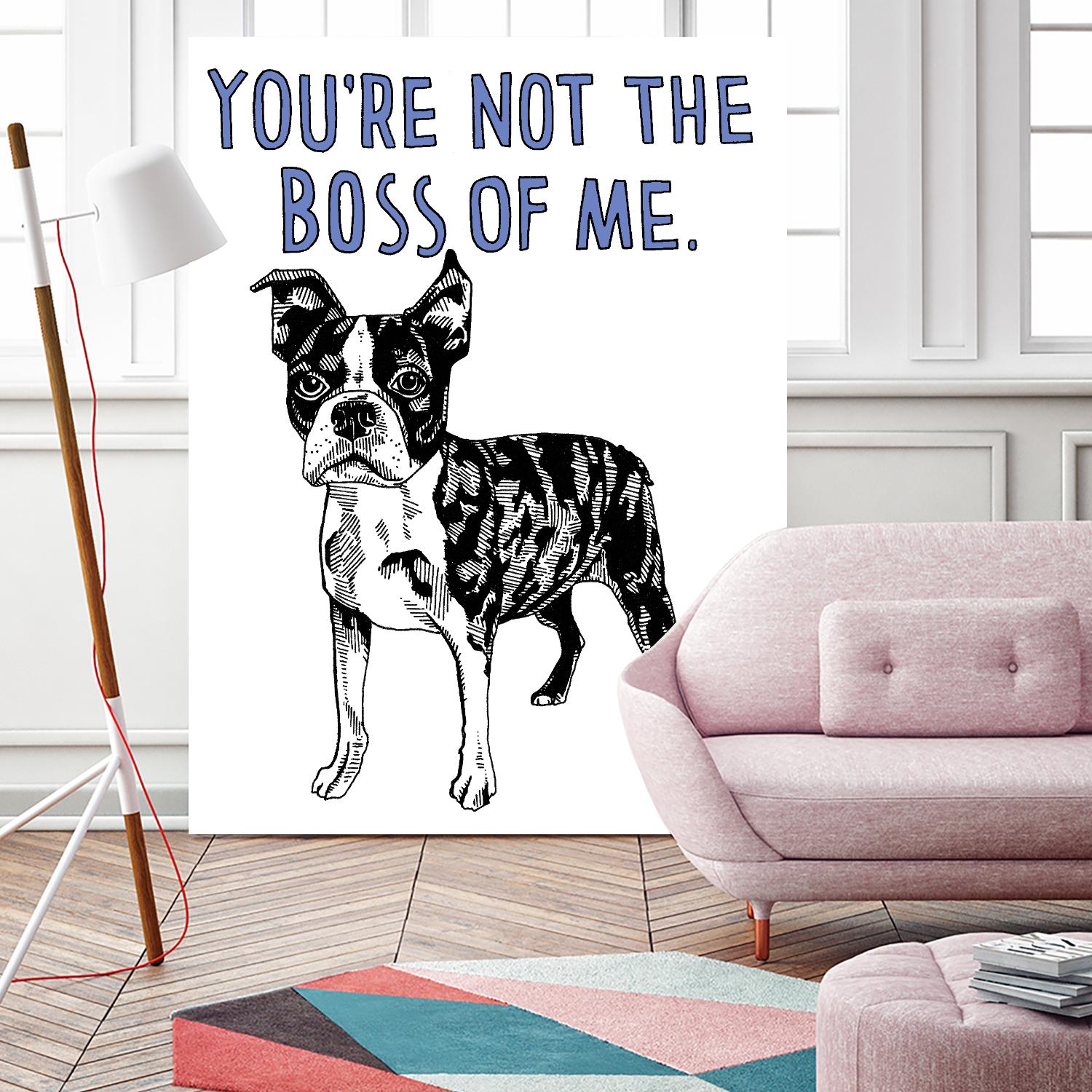 Boston Terrier by Natasha Marie on GIANT ART - blue contemporary