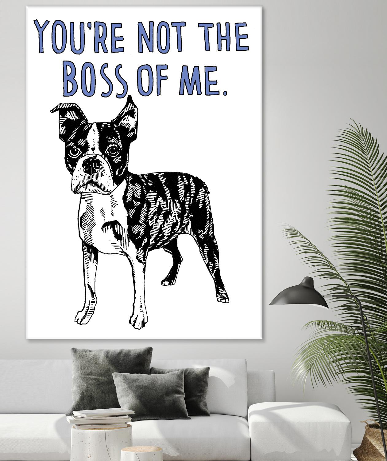 Boston Terrier by Natasha Marie on GIANT ART - blue contemporary
