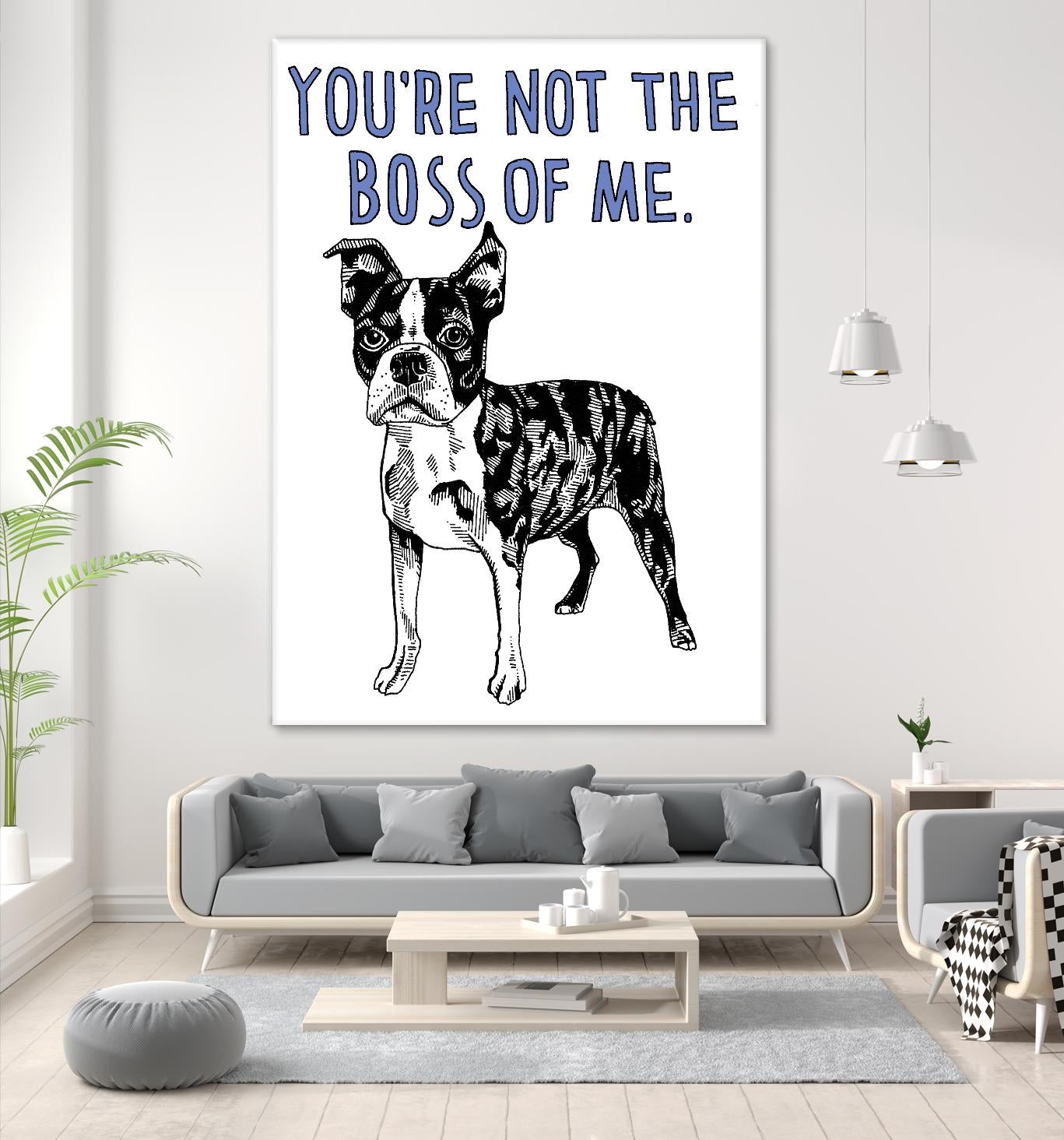Boston Terrier by Natasha Marie on GIANT ART - blue contemporary