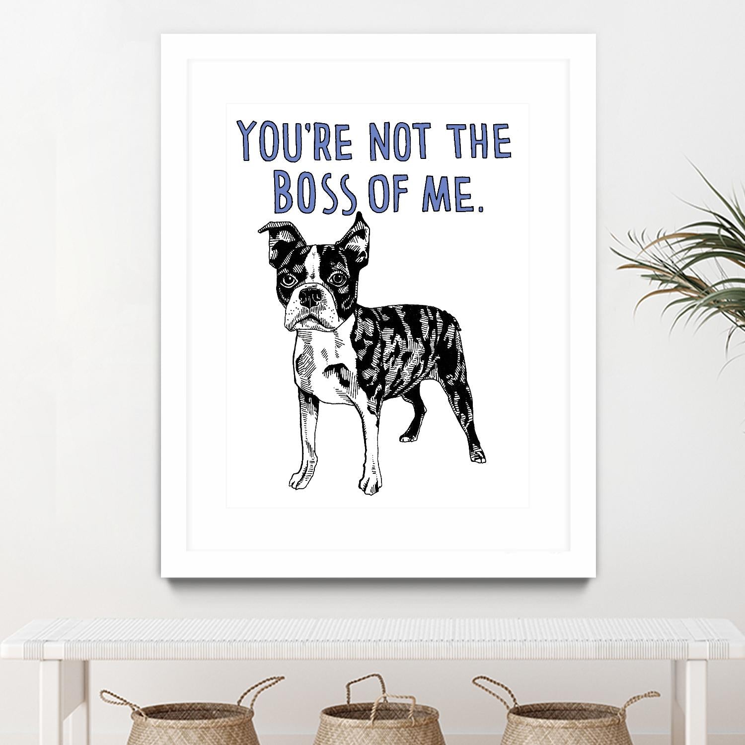 Boston Terrier by Natasha Marie on GIANT ART - blue black & white dog