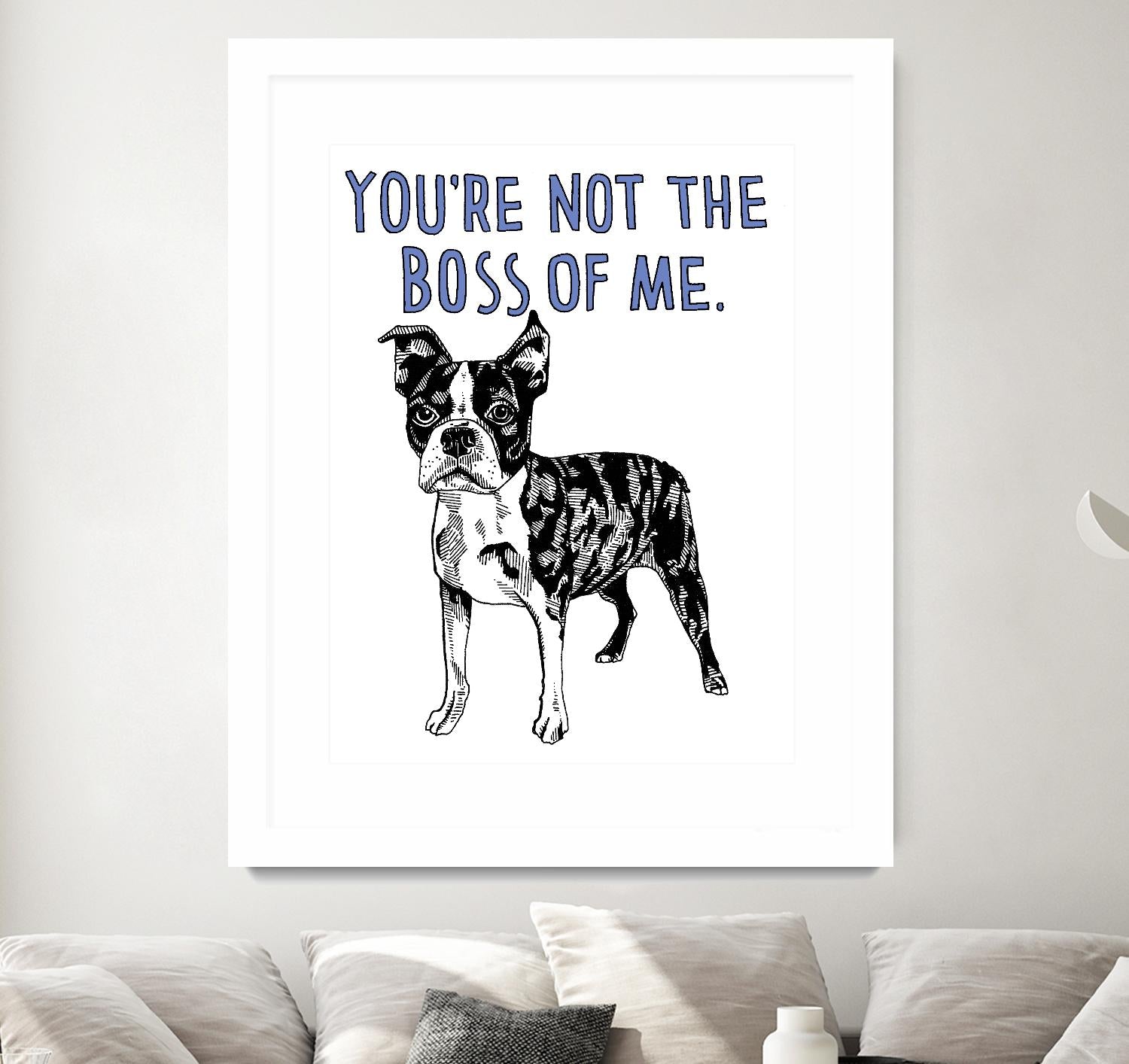 Boston Terrier by Natasha Marie on GIANT ART - blue black & white dog
