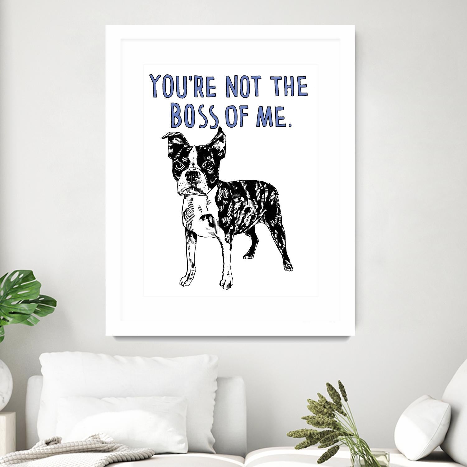 Boston Terrier by Natasha Marie on GIANT ART - blue black & white dog