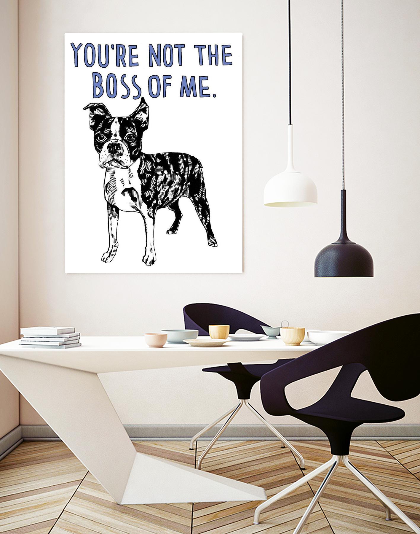 Boston Terrier by Natasha Marie on GIANT ART - blue black & white dog