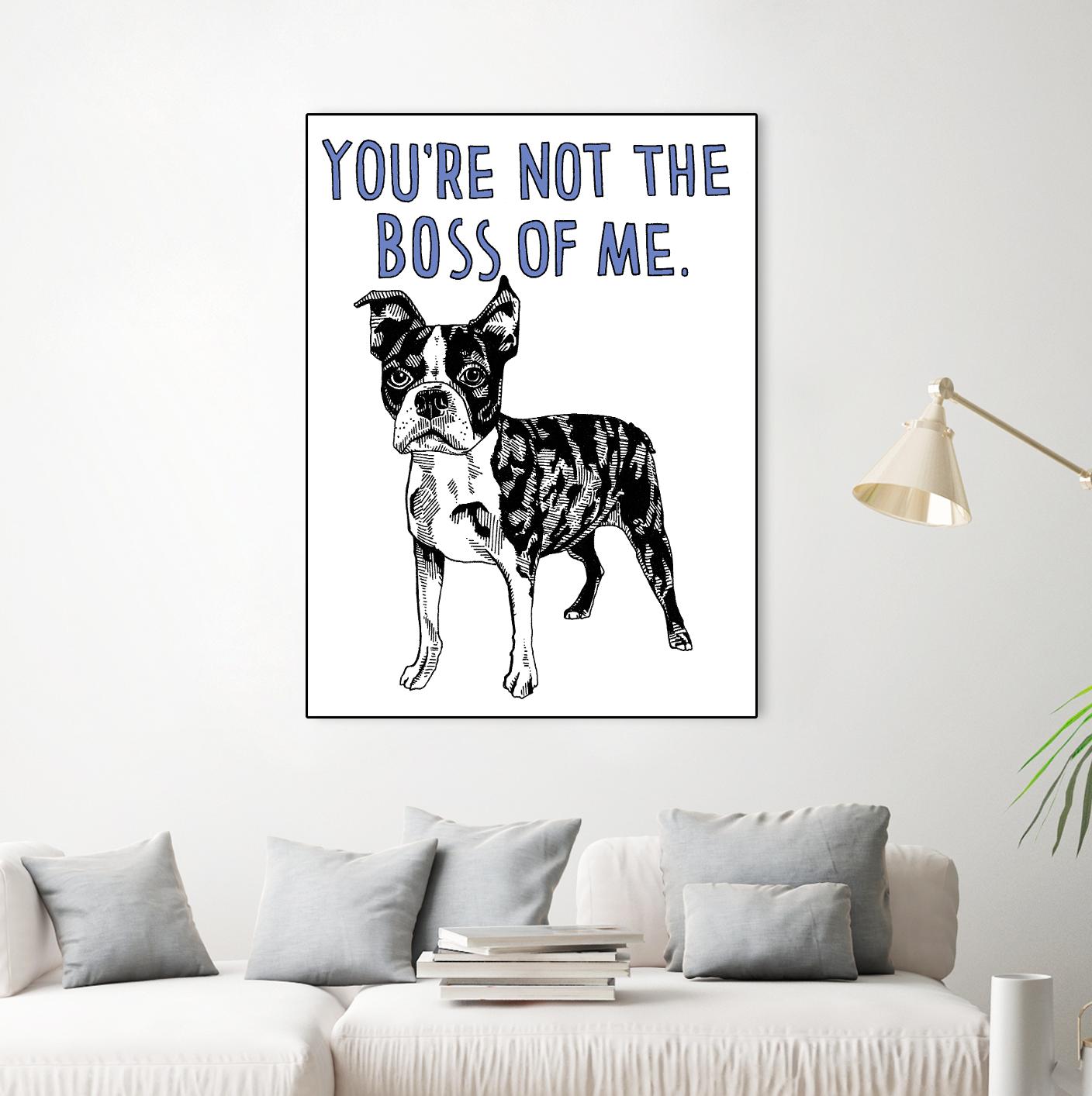 Boston Terrier by Natasha Marie on GIANT ART - blue contemporary