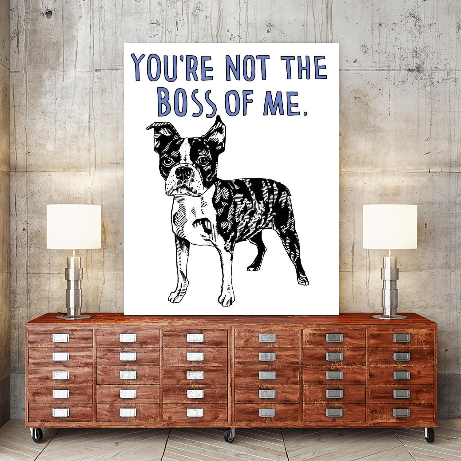 Boston Terrier by Natasha Marie on GIANT ART - blue black & white dog