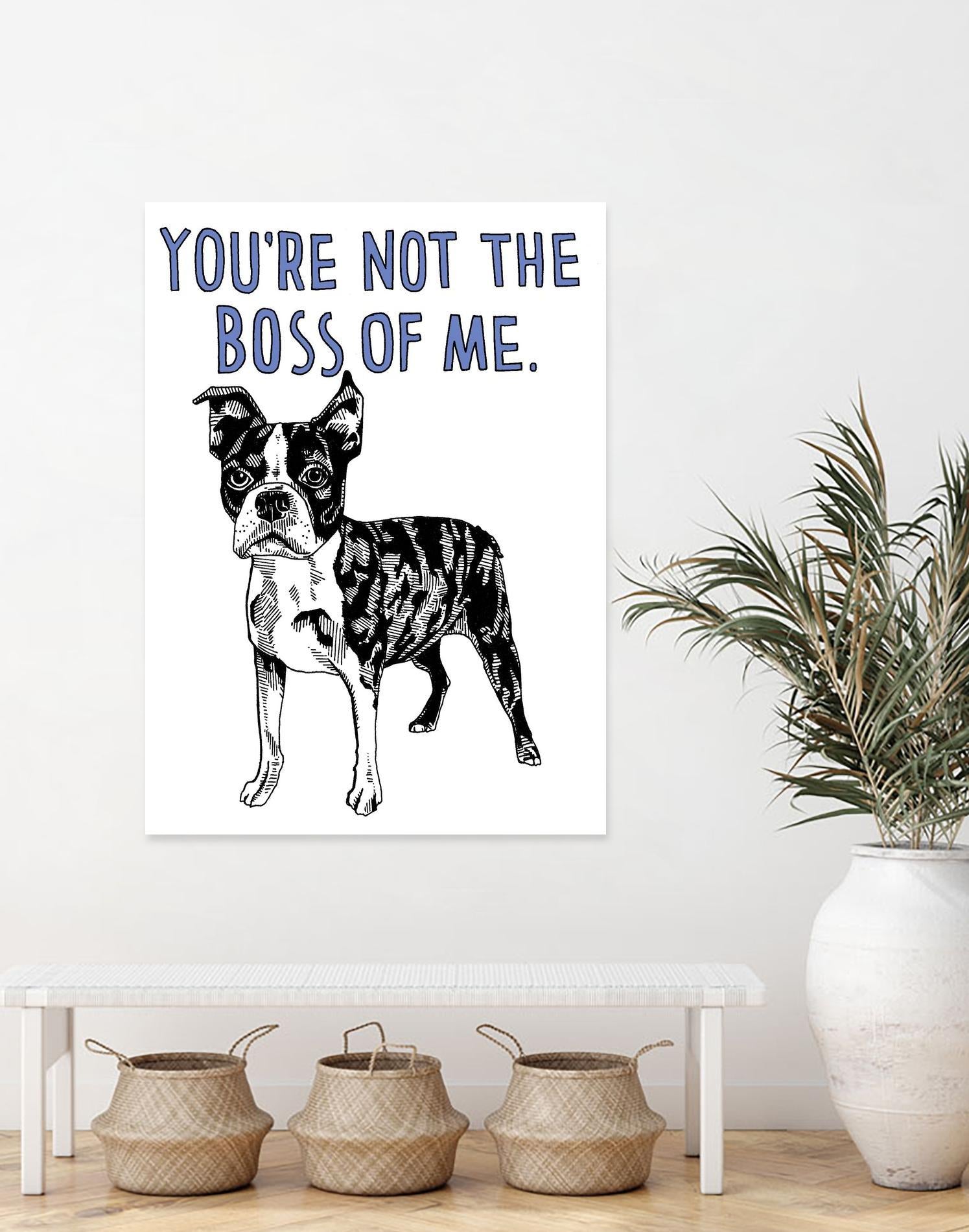 Boston Terrier by Natasha Marie on GIANT ART - blue black & white dog