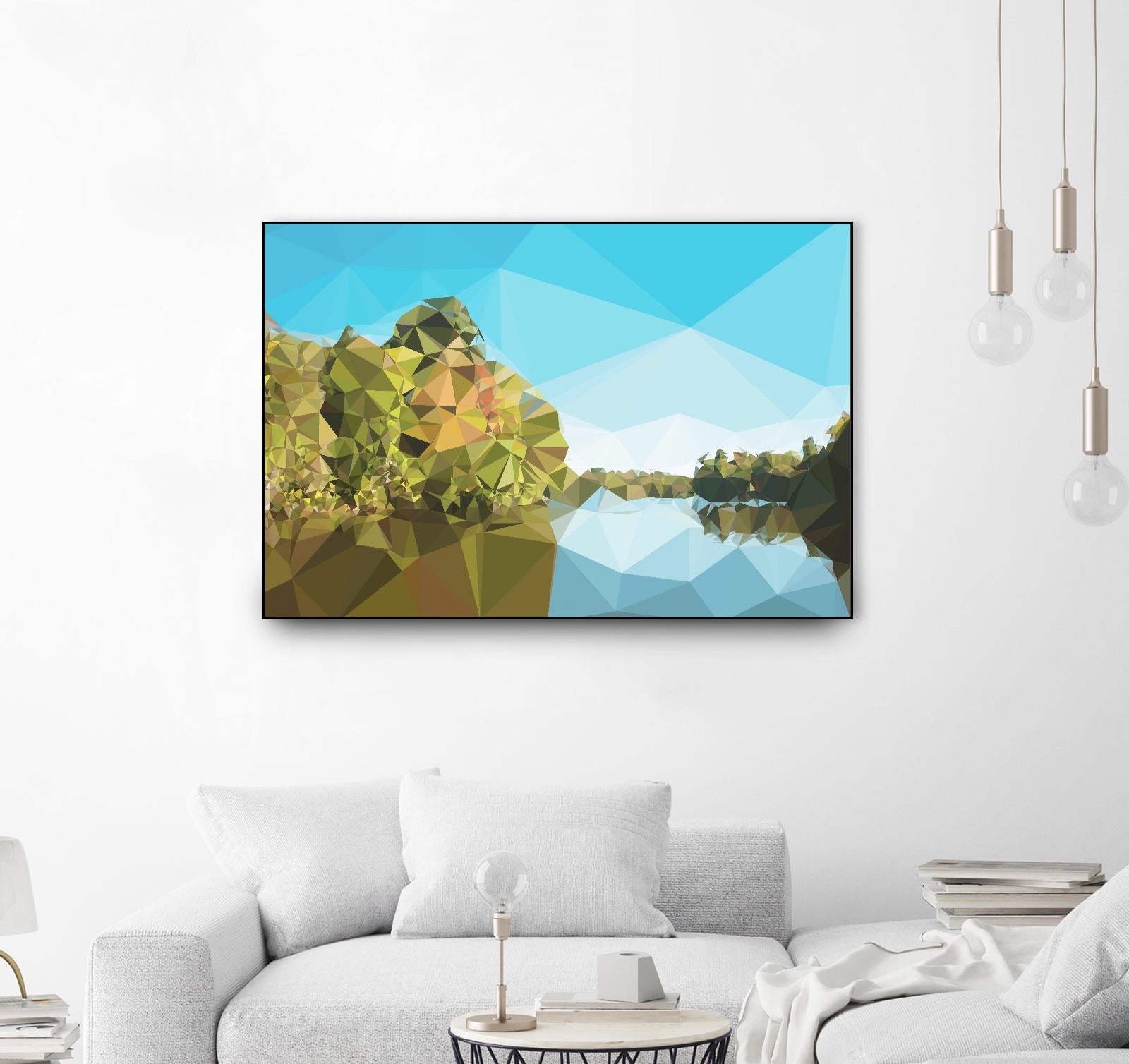 Fractal Lakeside by THE Studio on GIANT ART - green landscape