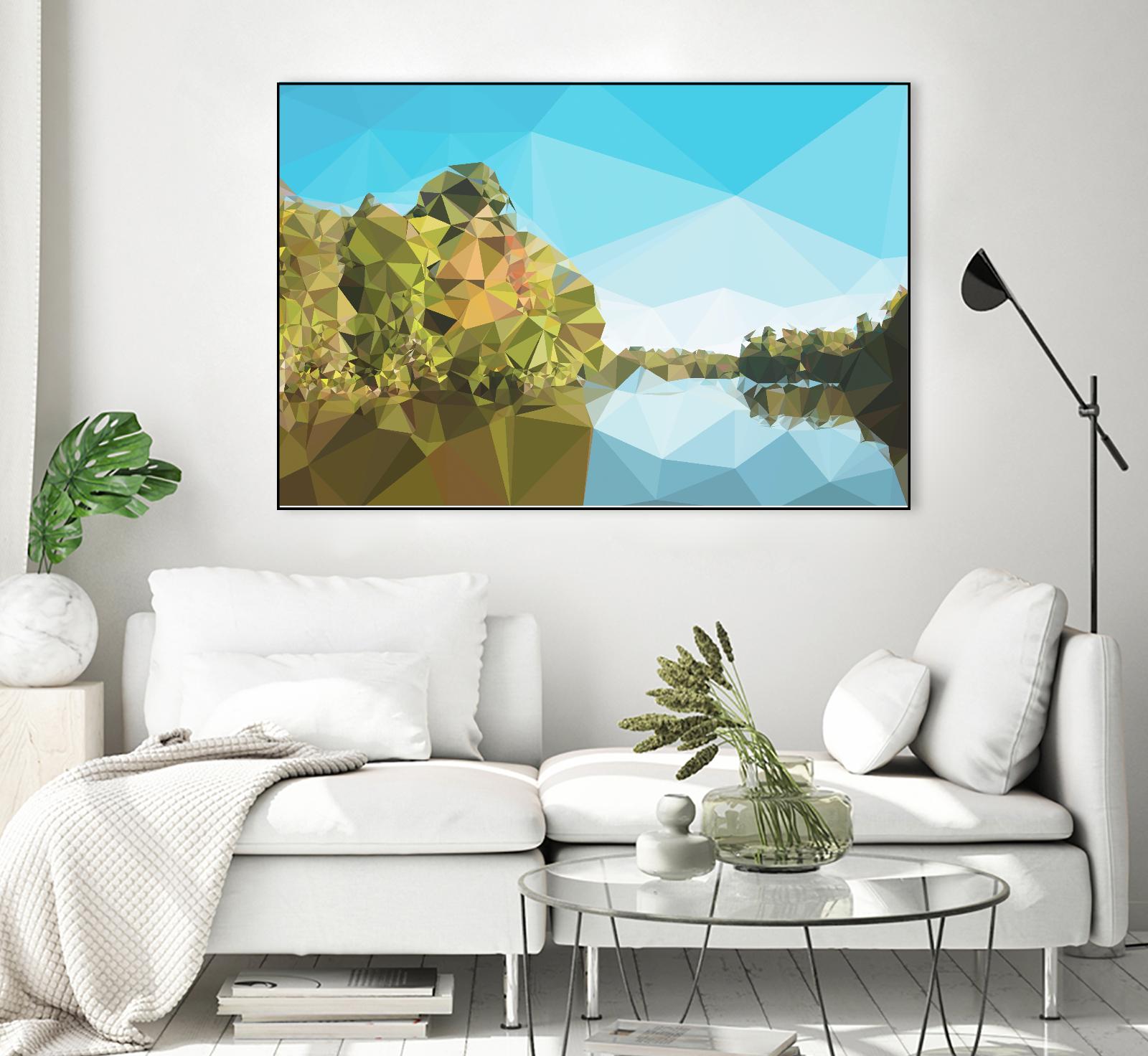 Fractal Lakeside by THE Studio on GIANT ART - green landscape