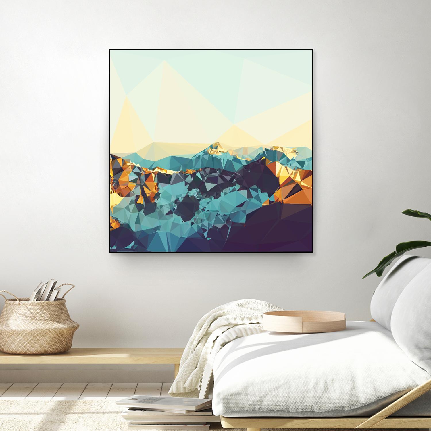 Fractal Mountain Sunset by THE Studio on GIANT ART - brown contemporary