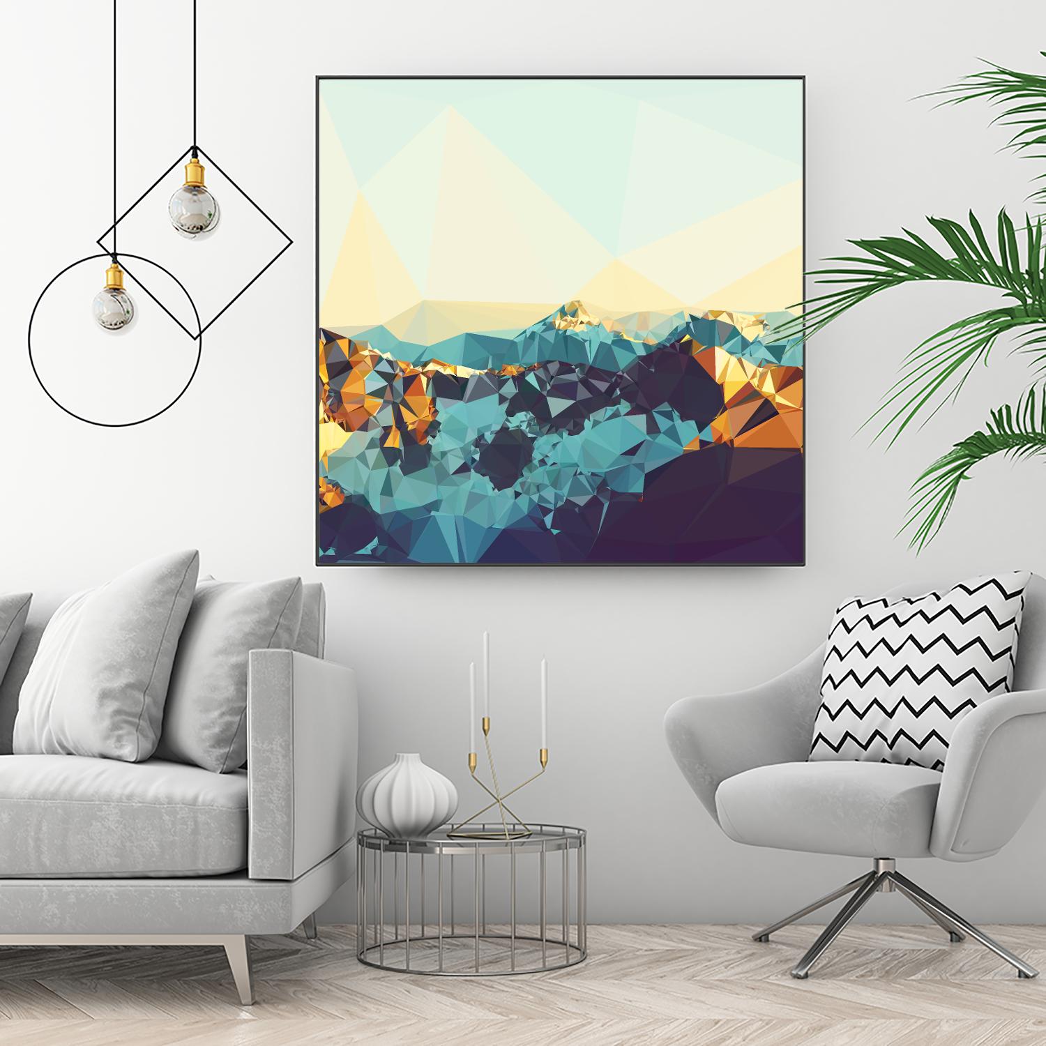 Fractal Mountain Sunset by THE Studio on GIANT ART - brown contemporary