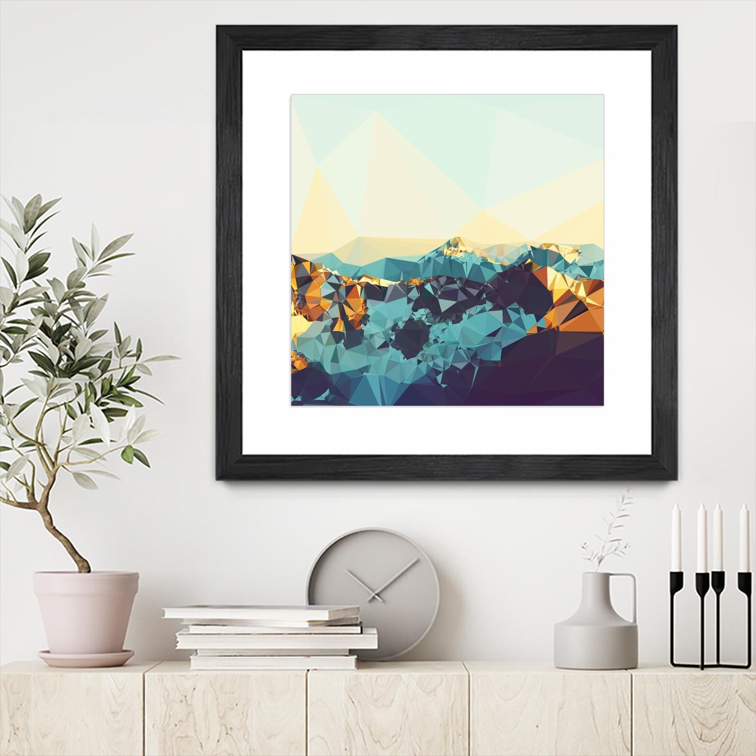 Fractal Mountain Sunset by THE Studio on GIANT ART - brown contemporary