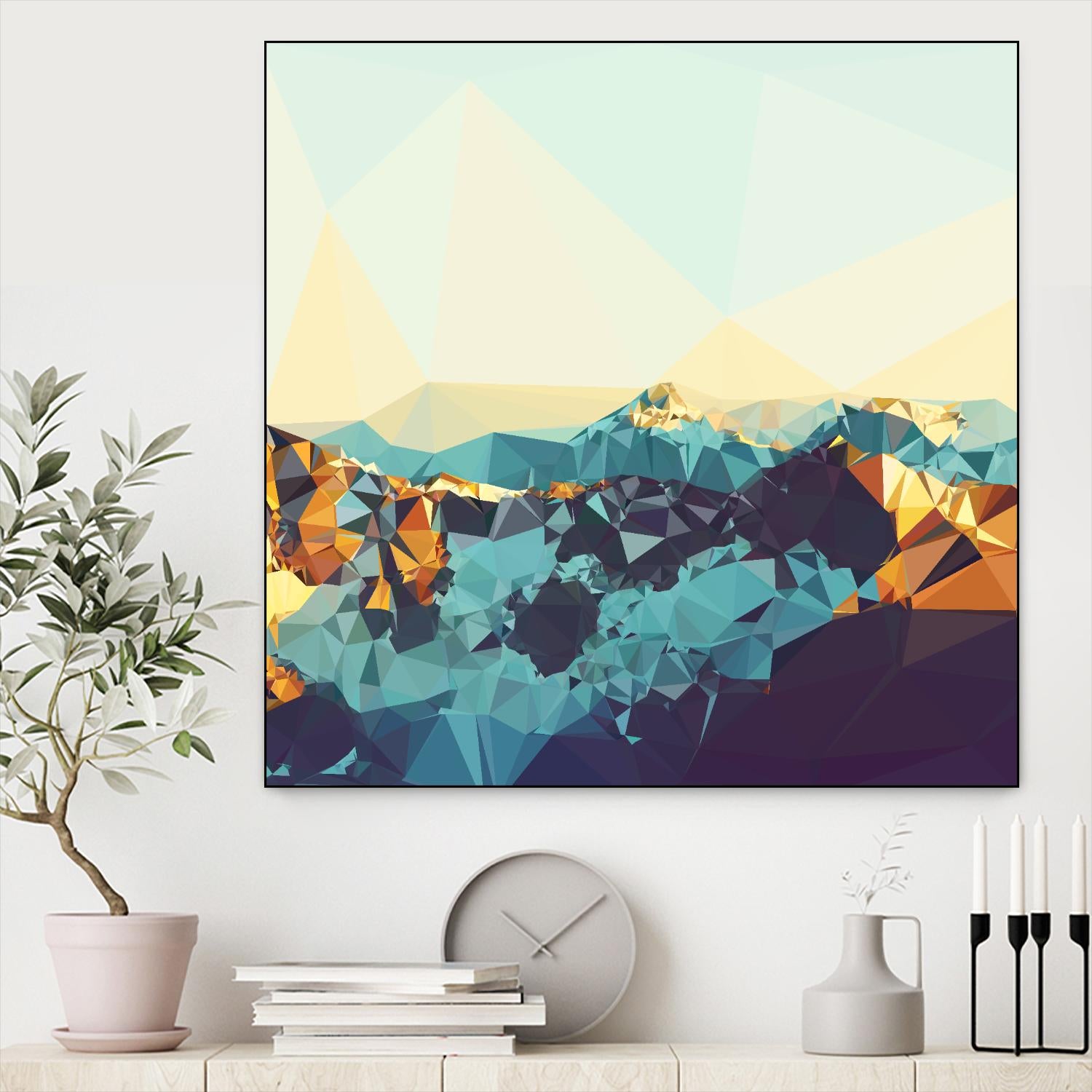 Fractal Mountain Sunset by THE Studio on GIANT ART - brown contemporary