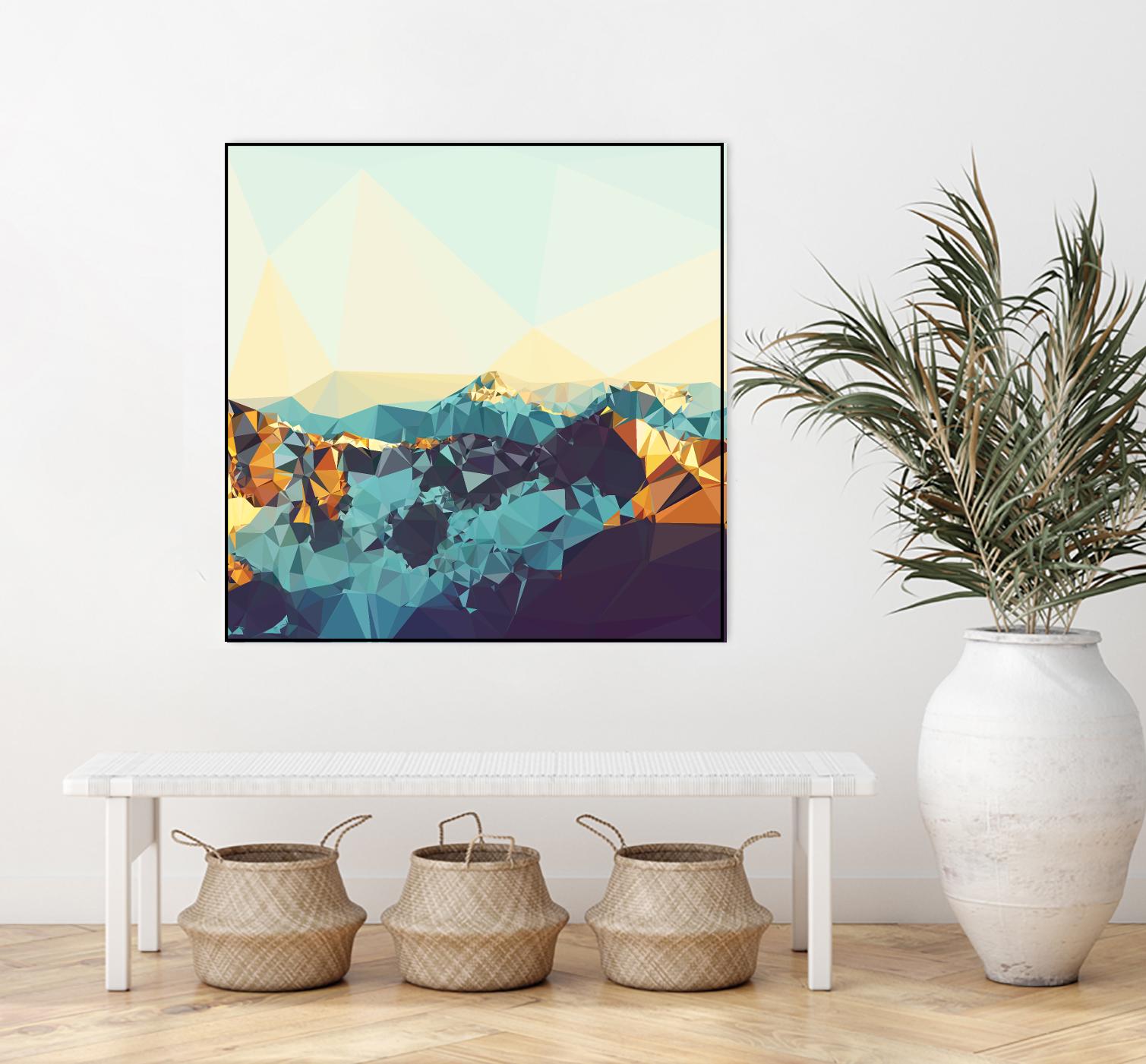 Fractal Mountain Sunset by THE Studio on GIANT ART - brown contemporary