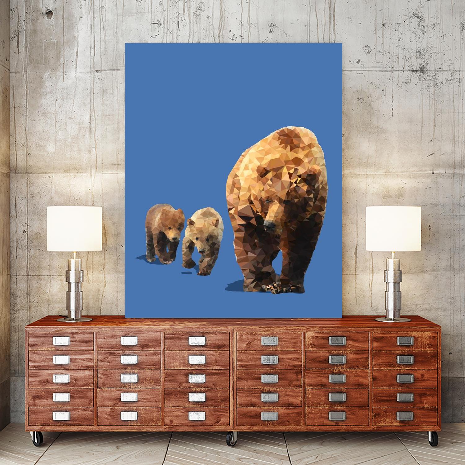 Fractal Bears by THE Studio on GIANT ART - blue animal ours