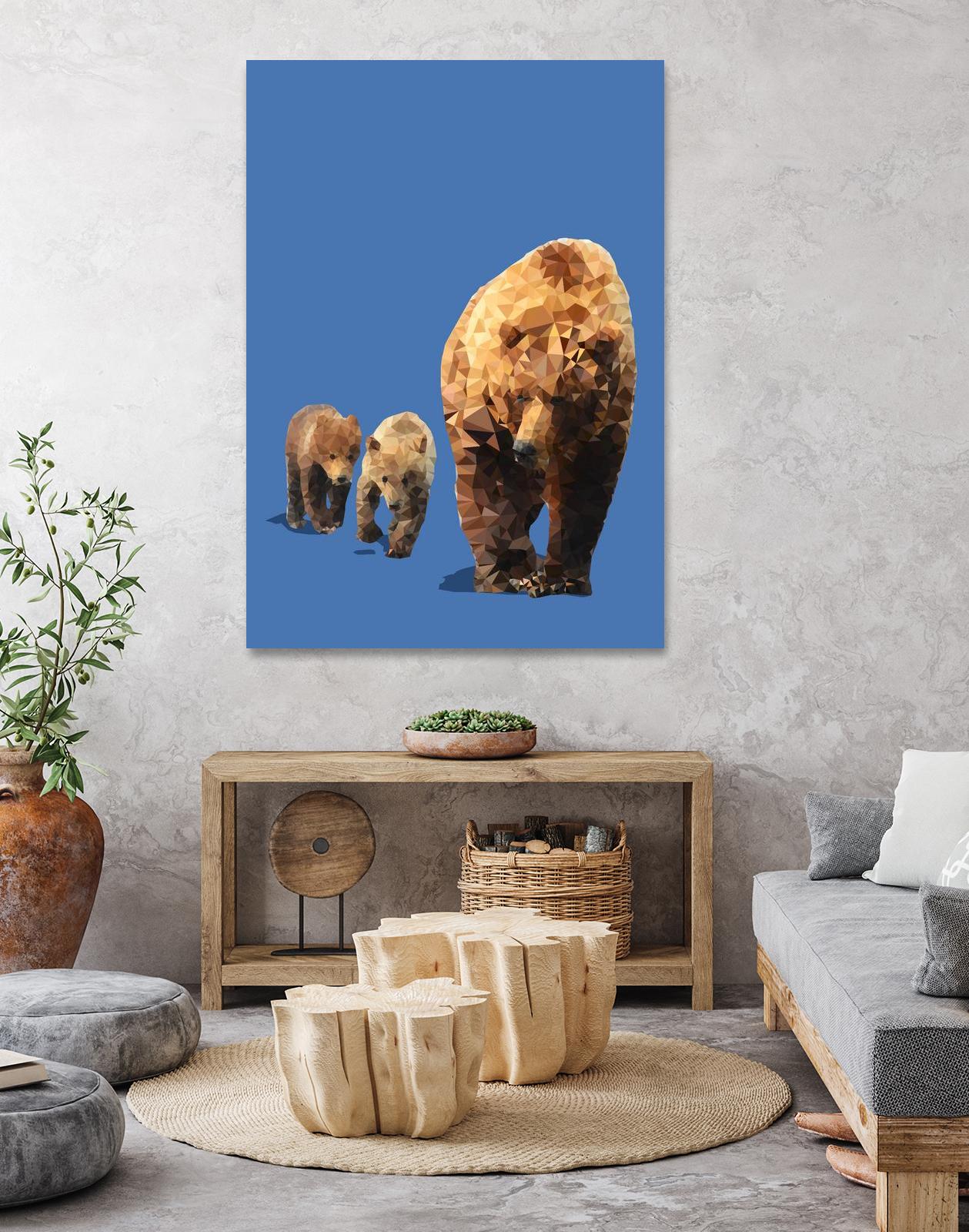 Fractal Bears by THE Studio on GIANT ART - blue animal ours
