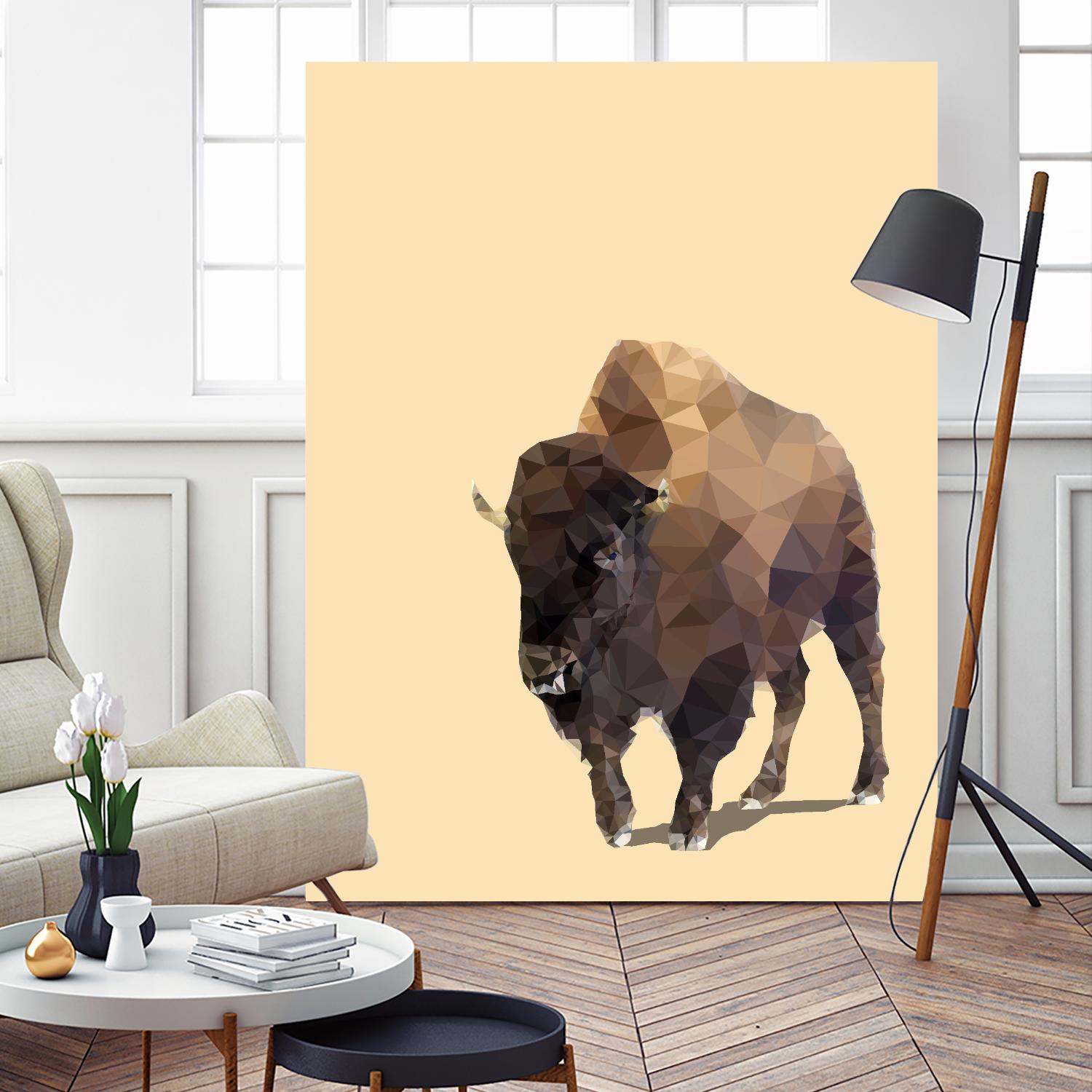 Fractal Bison by THE Studio on GIANT ART - black contemporary