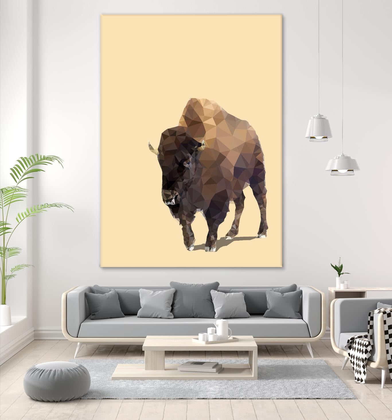 Fractal Bison by THE Studio on GIANT ART - black contemporary