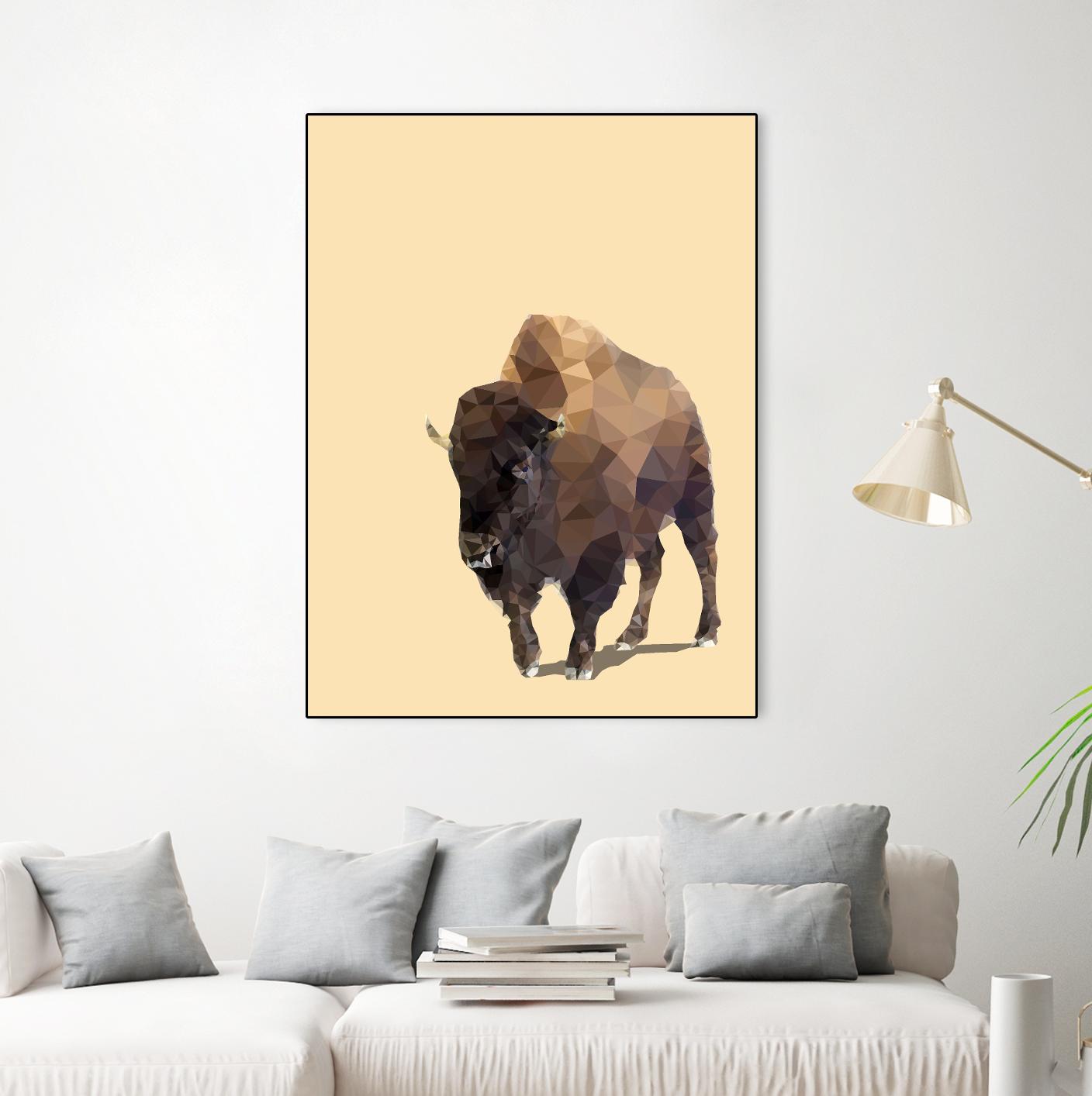 Fractal Bison by THE Studio on GIANT ART - black contemporary