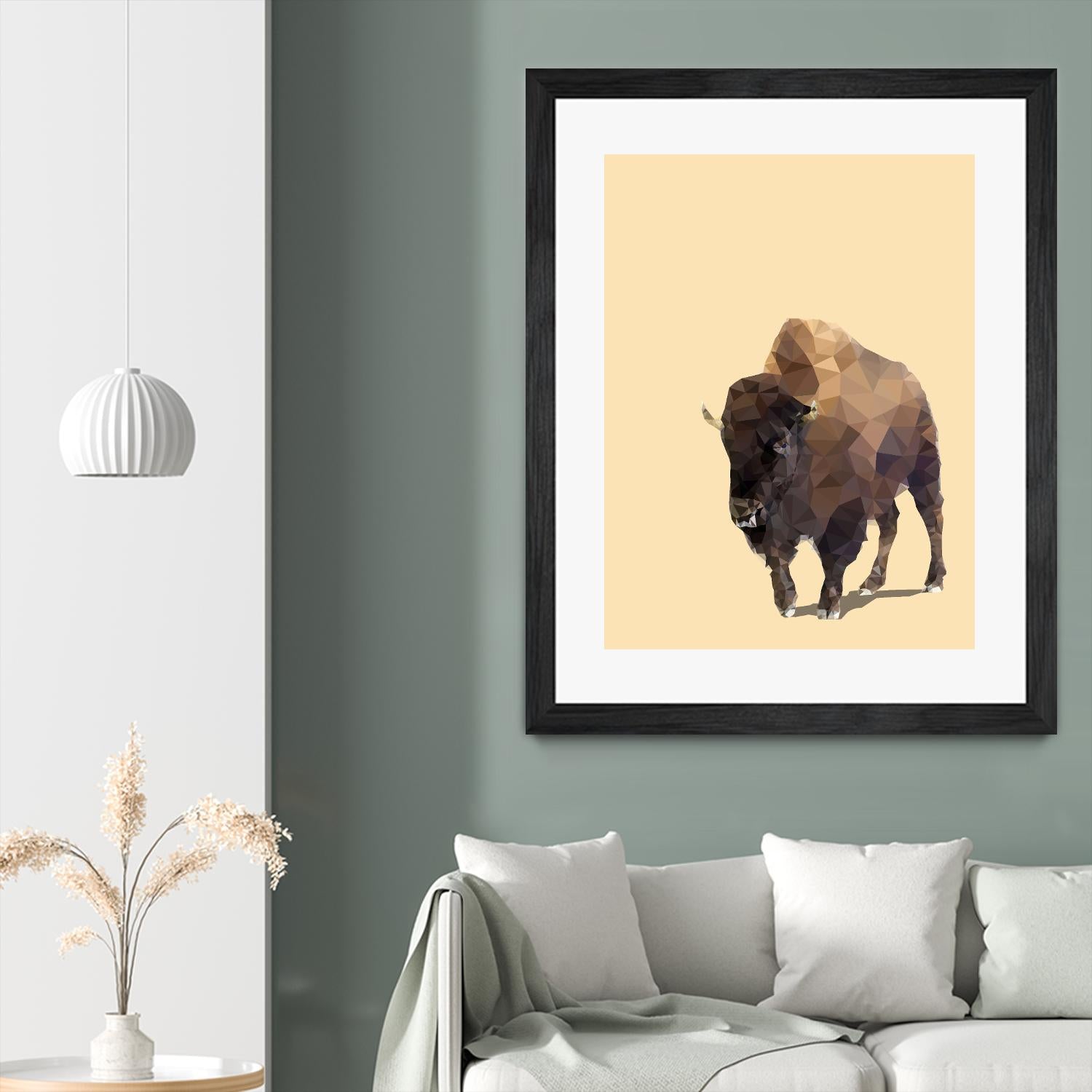 Fractal Bison by THE Studio on GIANT ART - black animal bison