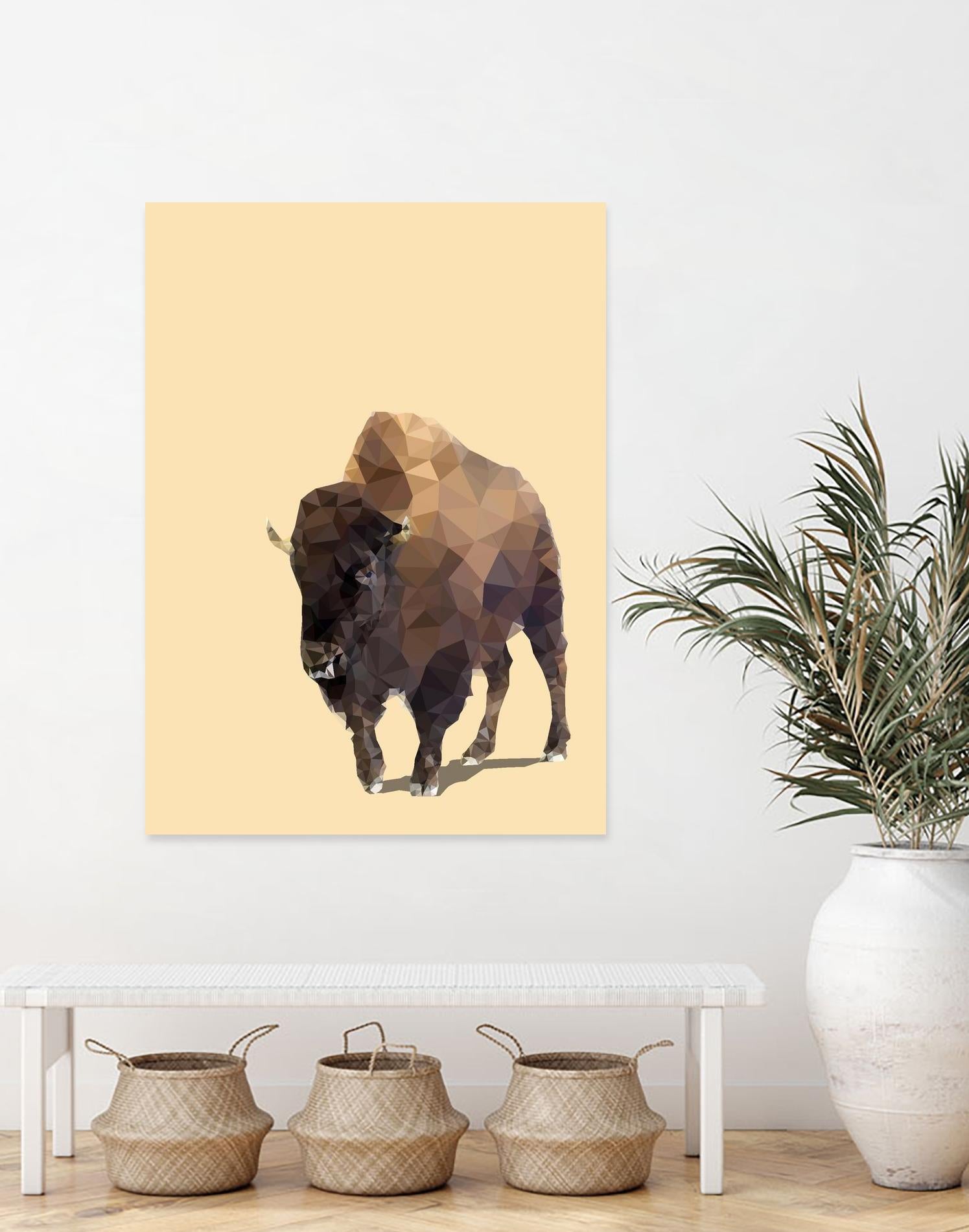 Fractal Bison by THE Studio on GIANT ART - black animal bison