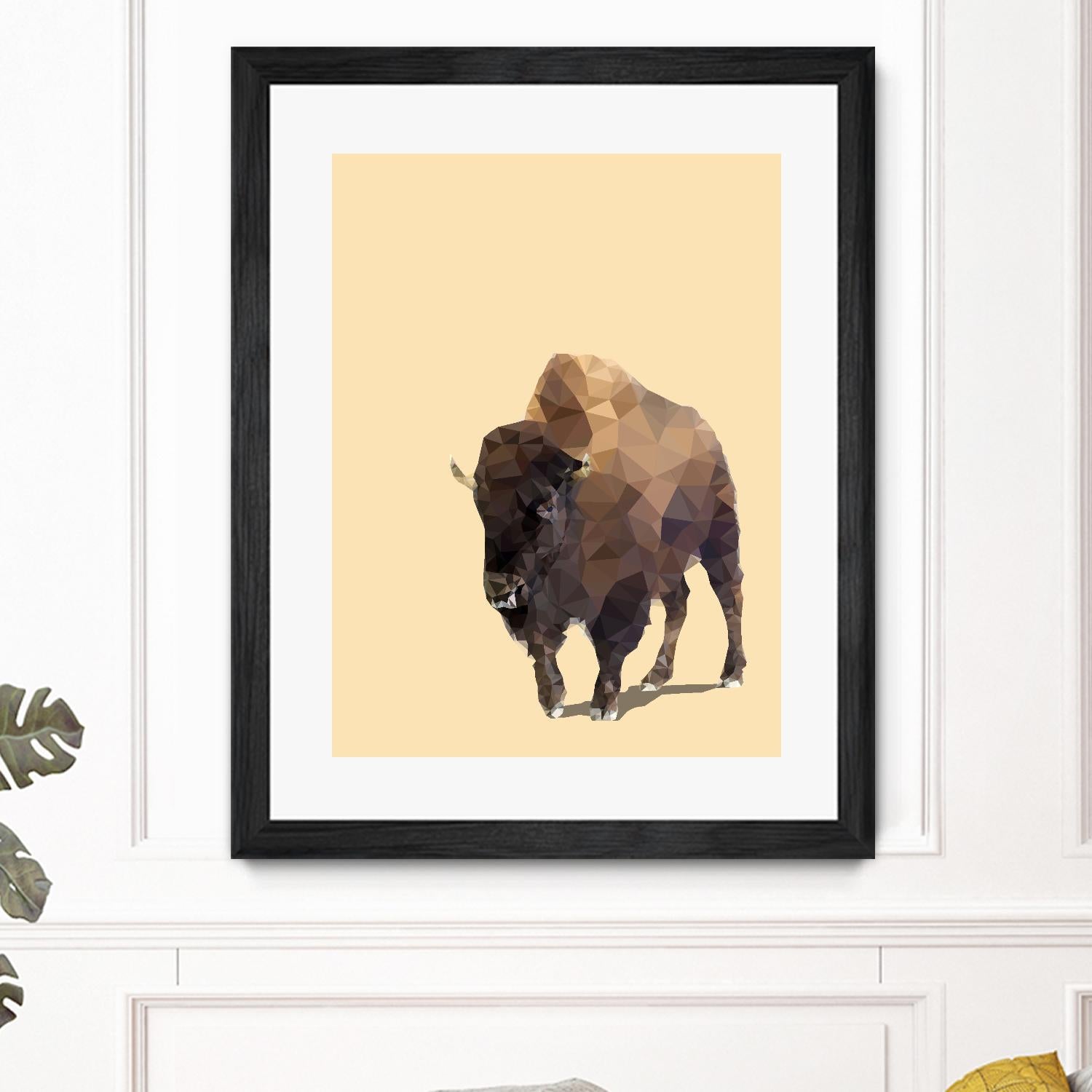 Fractal Bison by THE Studio on GIANT ART - black animal bison