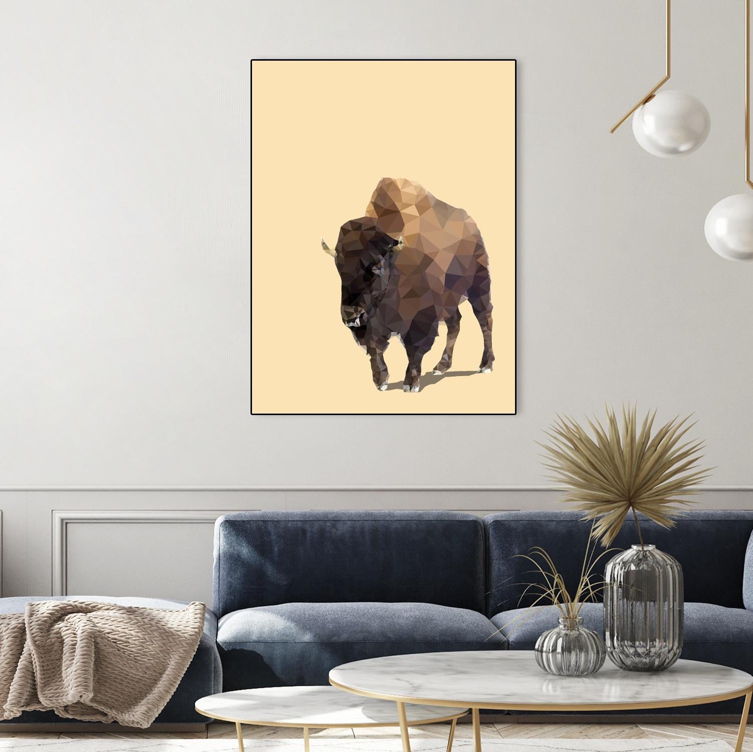 Fractal Bison by THE Studio on GIANT ART - black contemporary