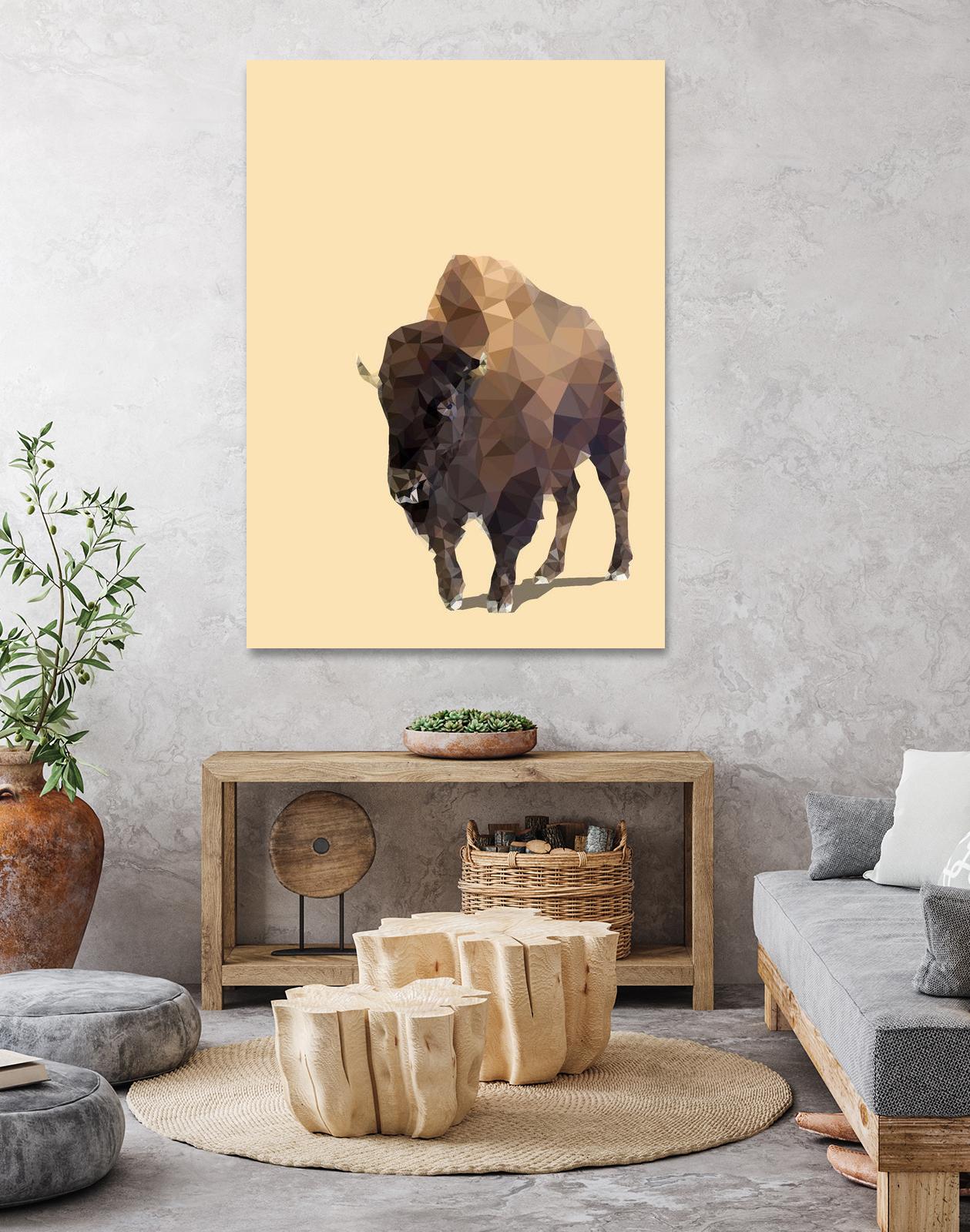 Fractal Bison by THE Studio on GIANT ART - black animal bison