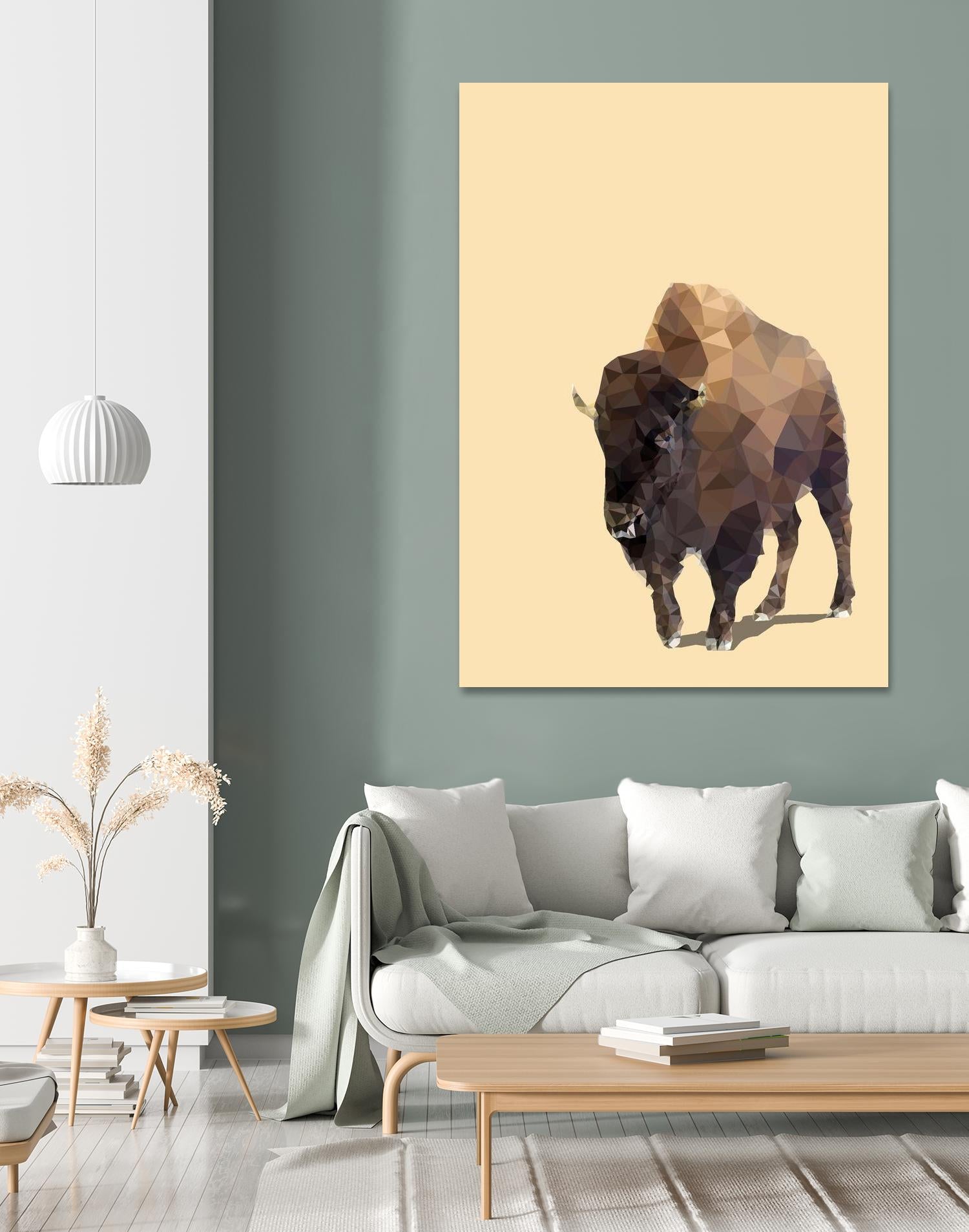 Fractal Bison by THE Studio on GIANT ART - black animal bison