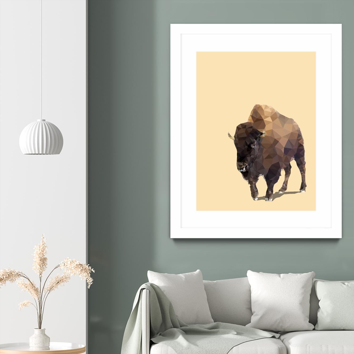 Fractal Bison by THE Studio on GIANT ART - black animal bison