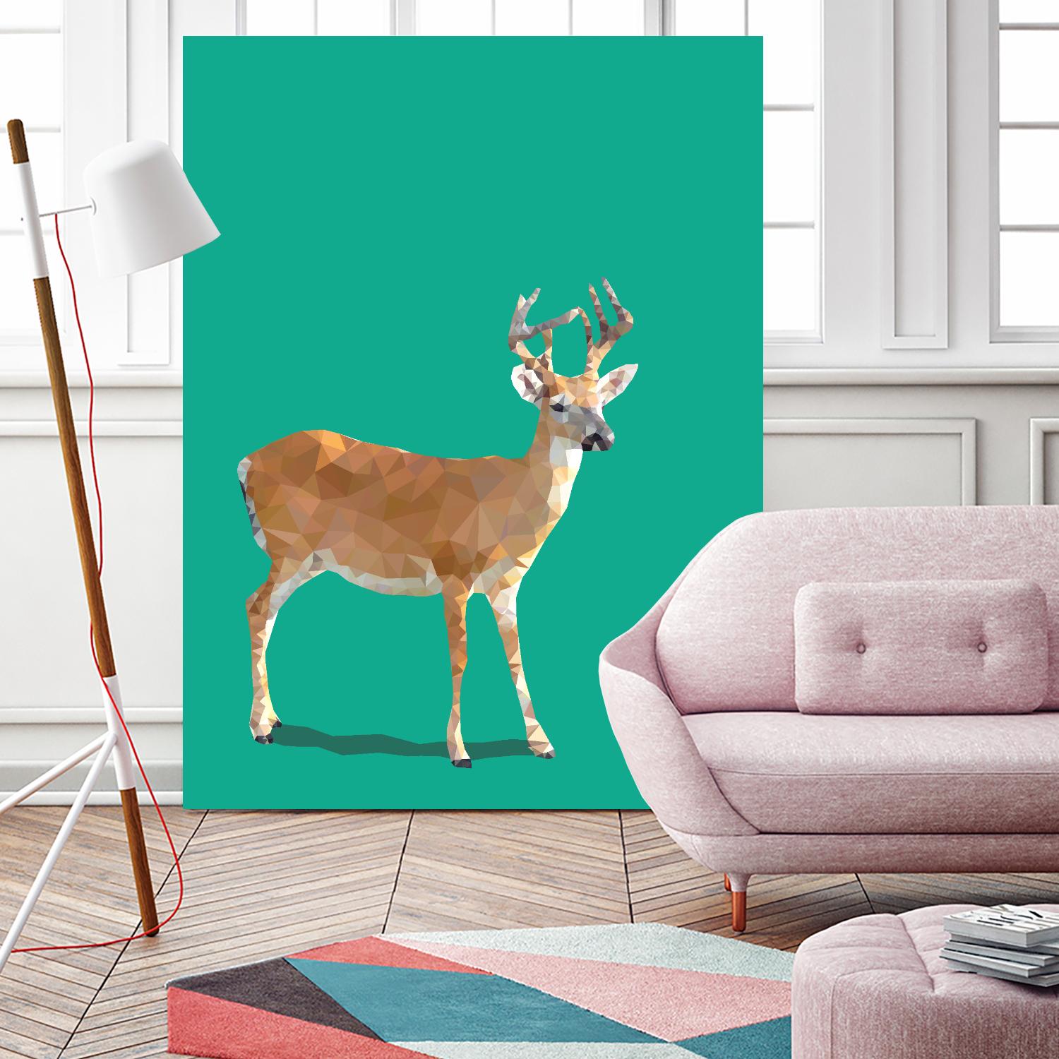 Fractal Deer by THE Studio on GIANT ART - green contemporary