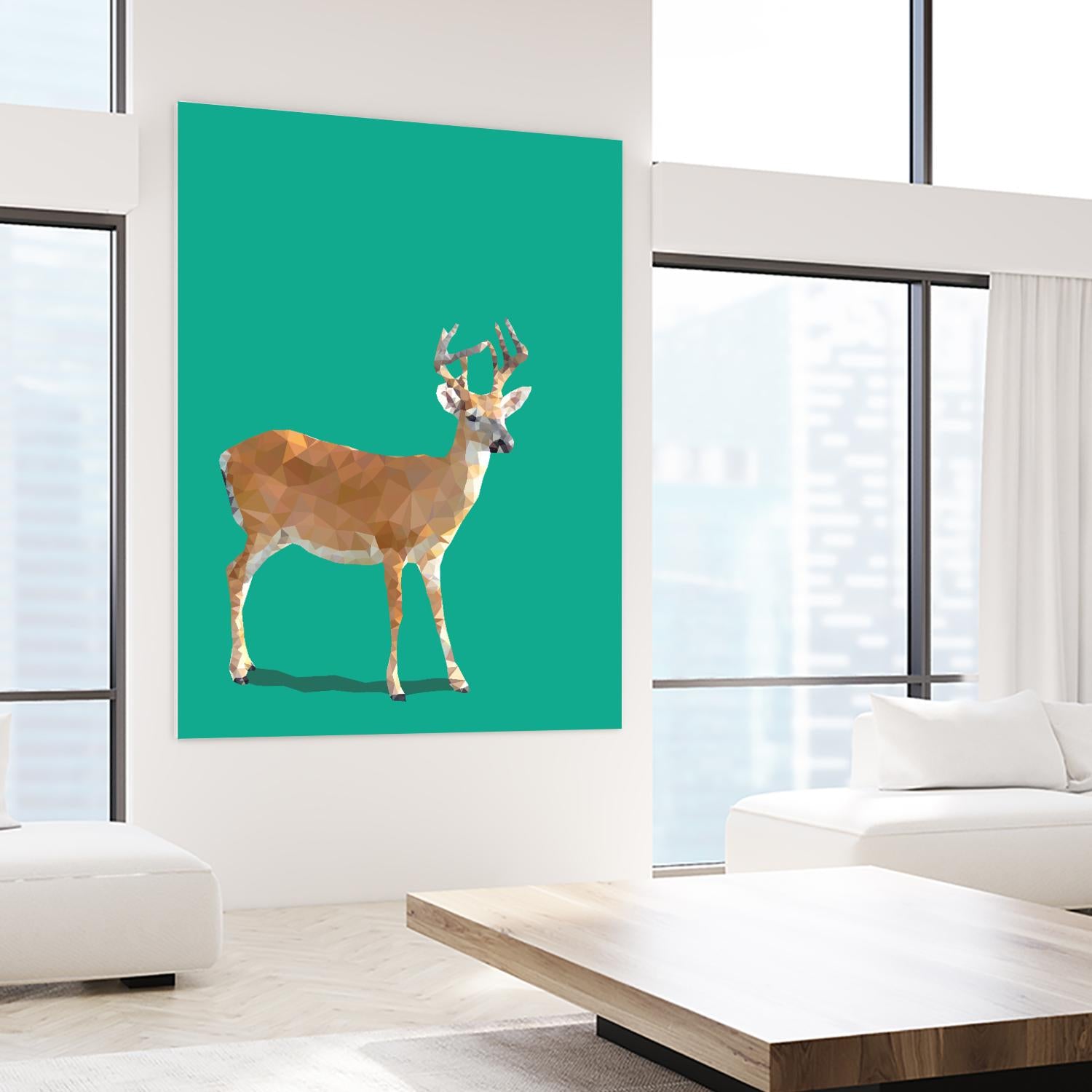 Fractal Deer by THE Studio on GIANT ART - green contemporary