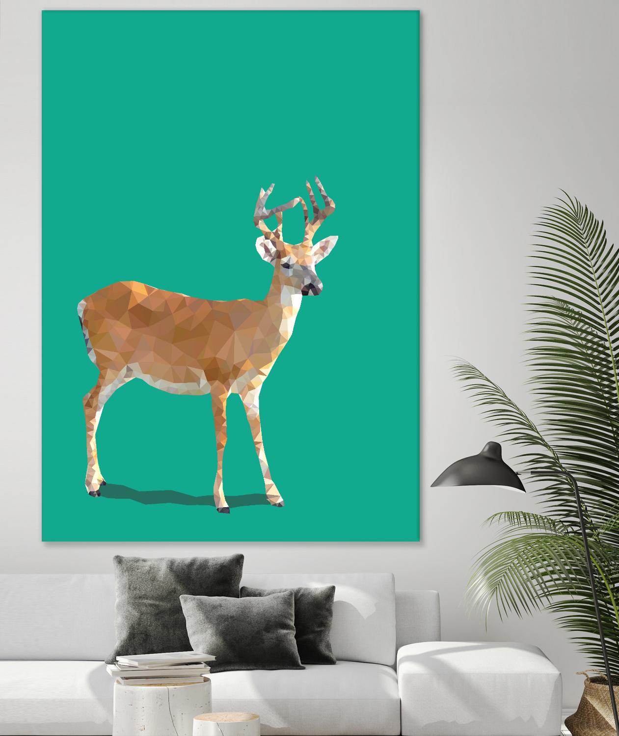 Fractal Deer by THE Studio on GIANT ART - green contemporary