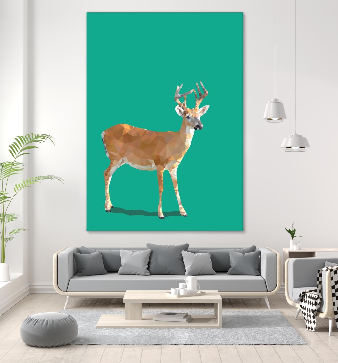 Fractal Deer by THE Studio on GIANT ART - green contemporary