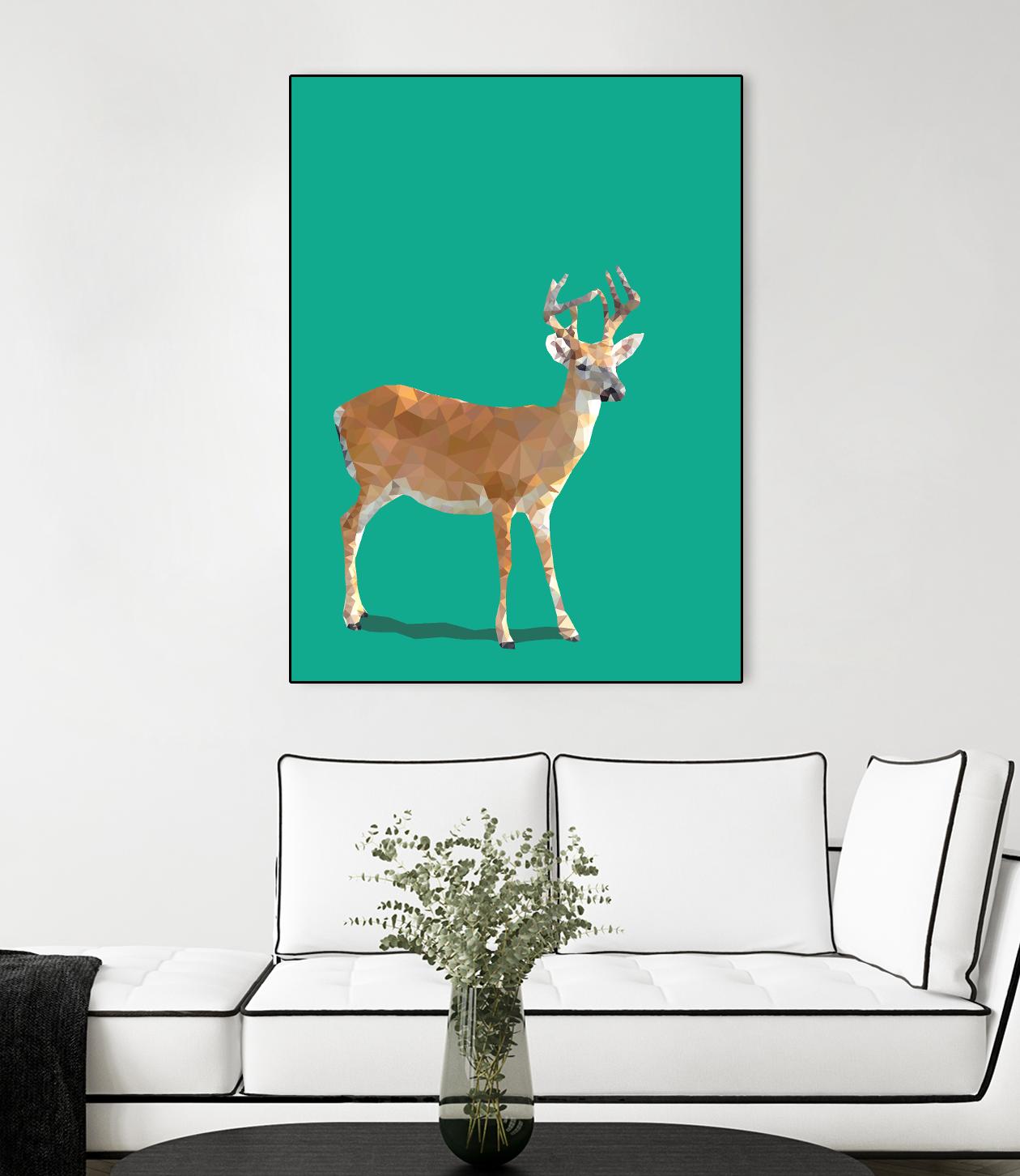 Fractal Deer by THE Studio on GIANT ART - green contemporary