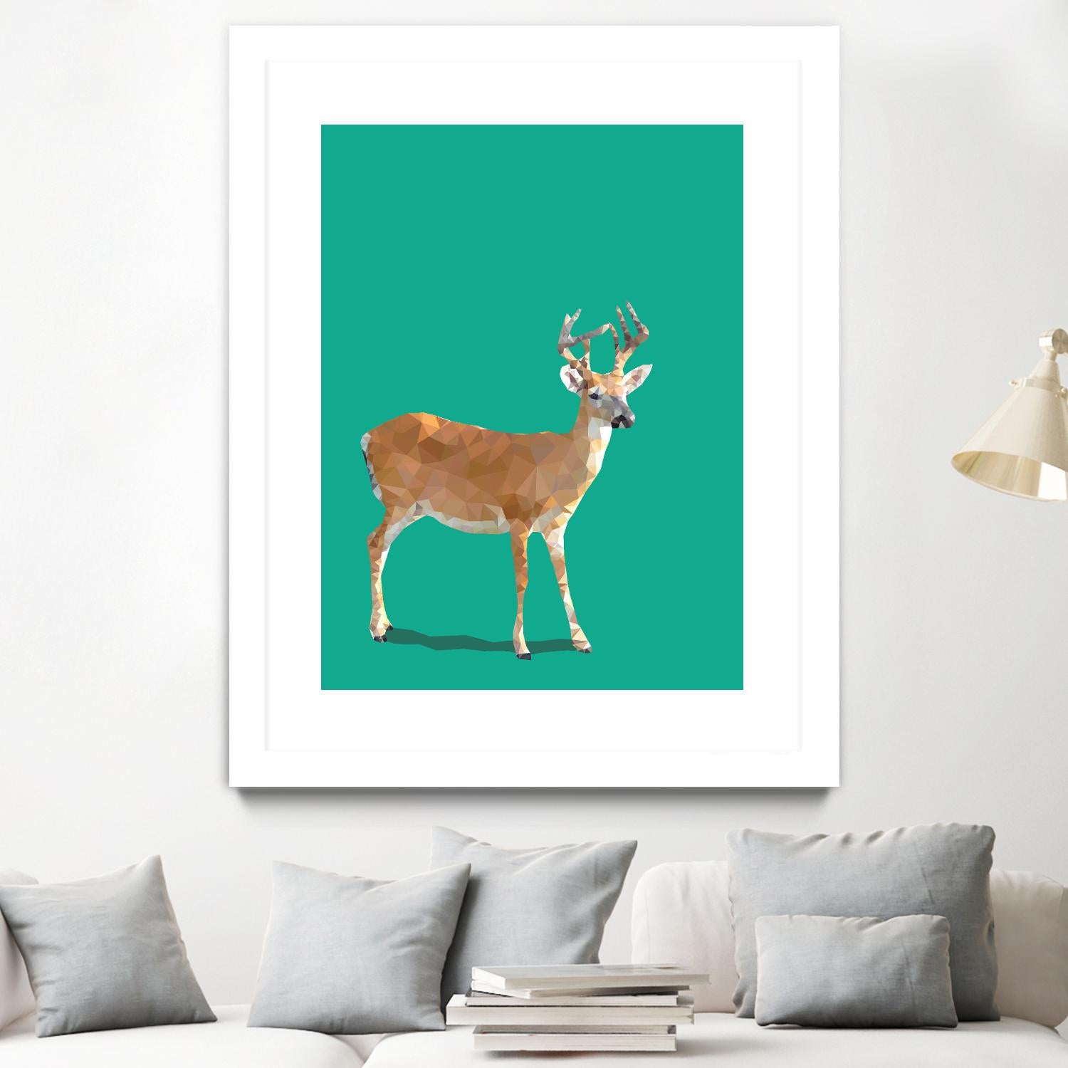 Fractal Deer by THE Studio on GIANT ART - beige animal deer