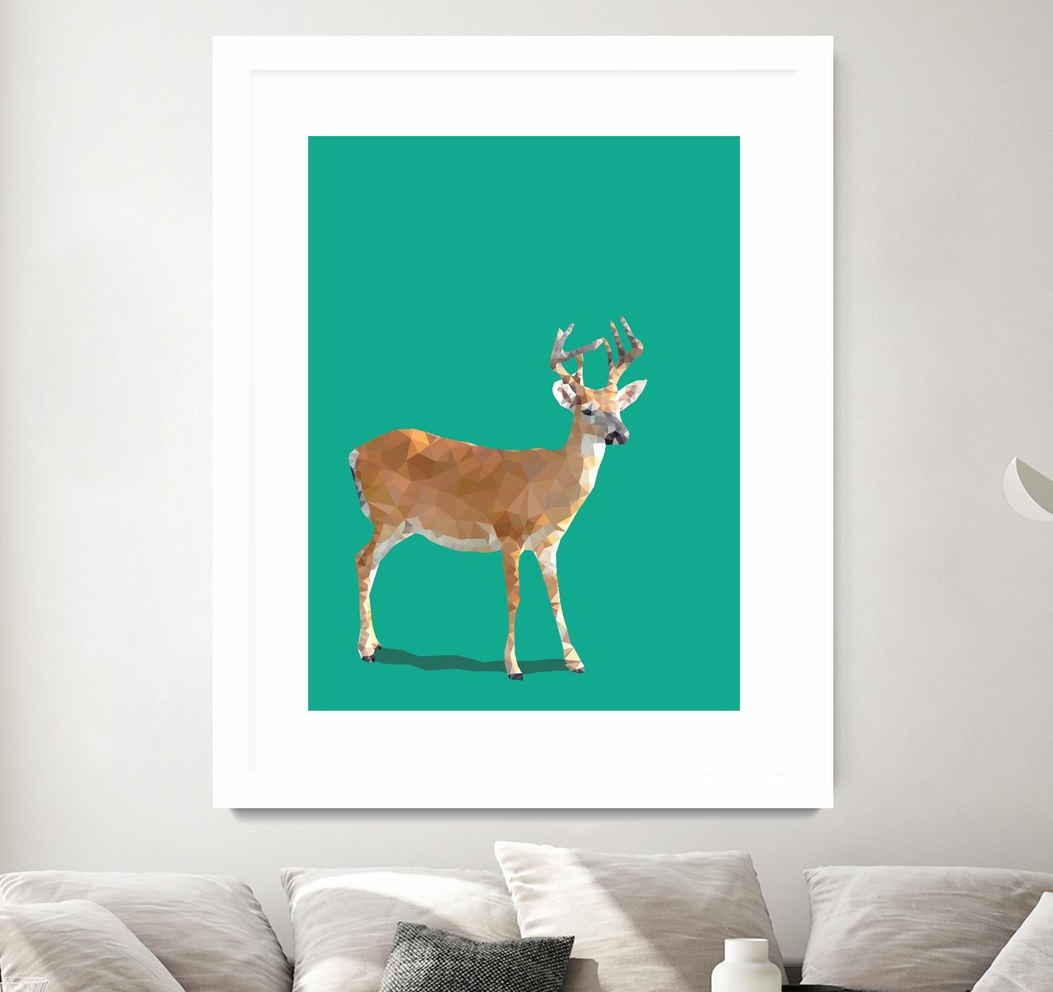 Fractal Deer by THE Studio on GIANT ART - beige animal deer