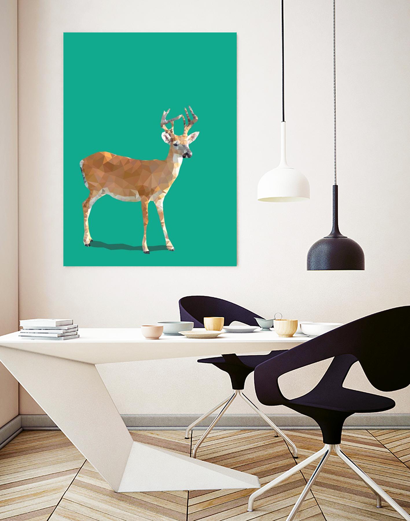 Fractal Deer by THE Studio on GIANT ART - beige animal deer