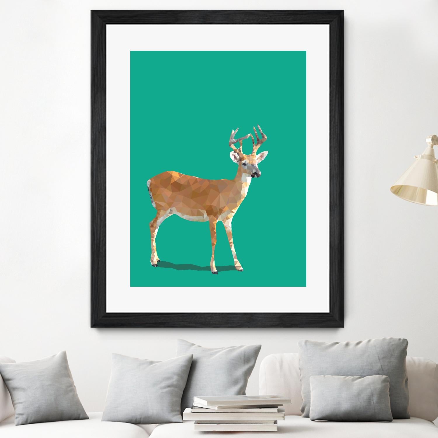 Fractal Deer by THE Studio on GIANT ART - beige animal deer