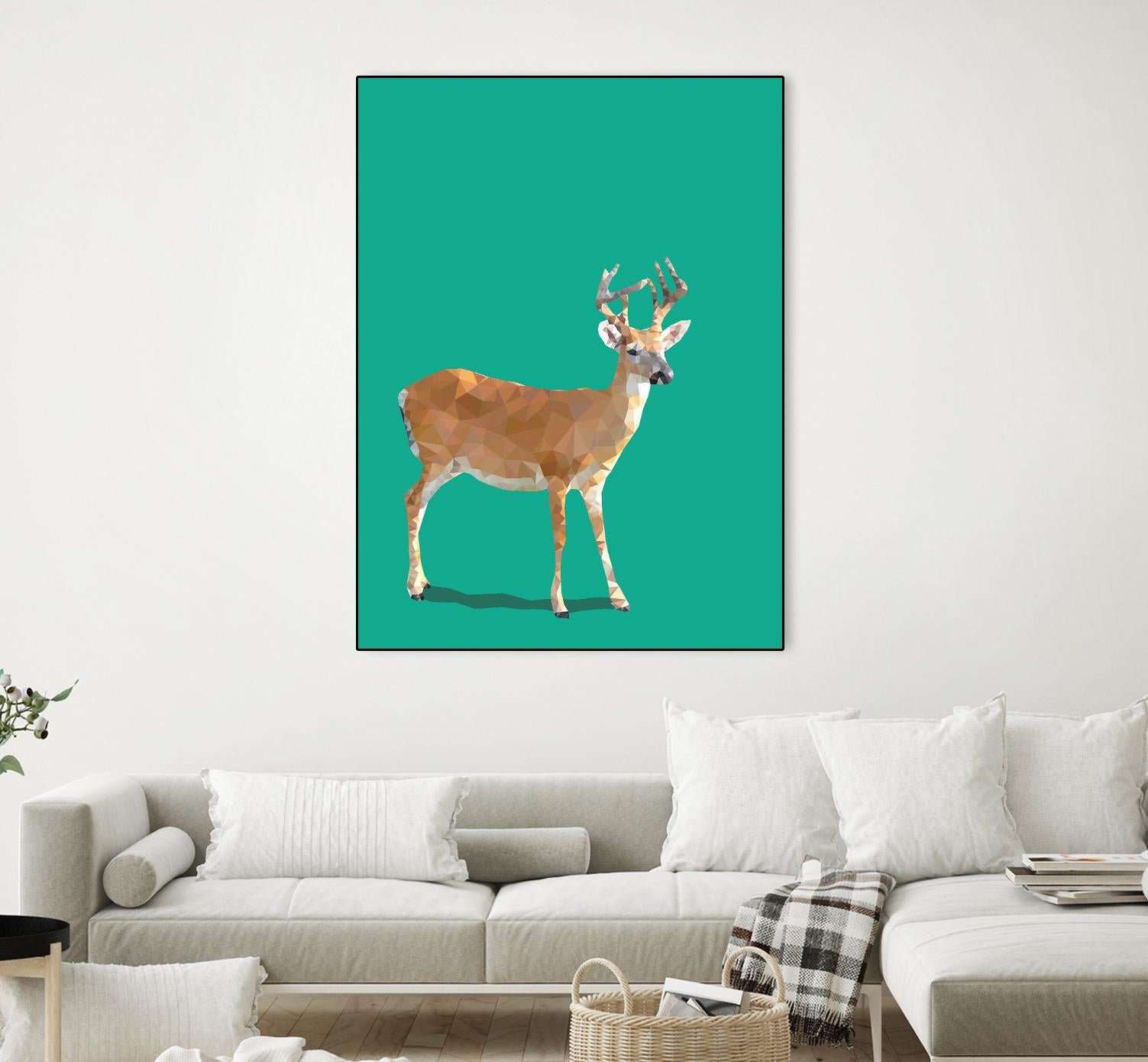 Fractal Deer by THE Studio on GIANT ART - green contemporary