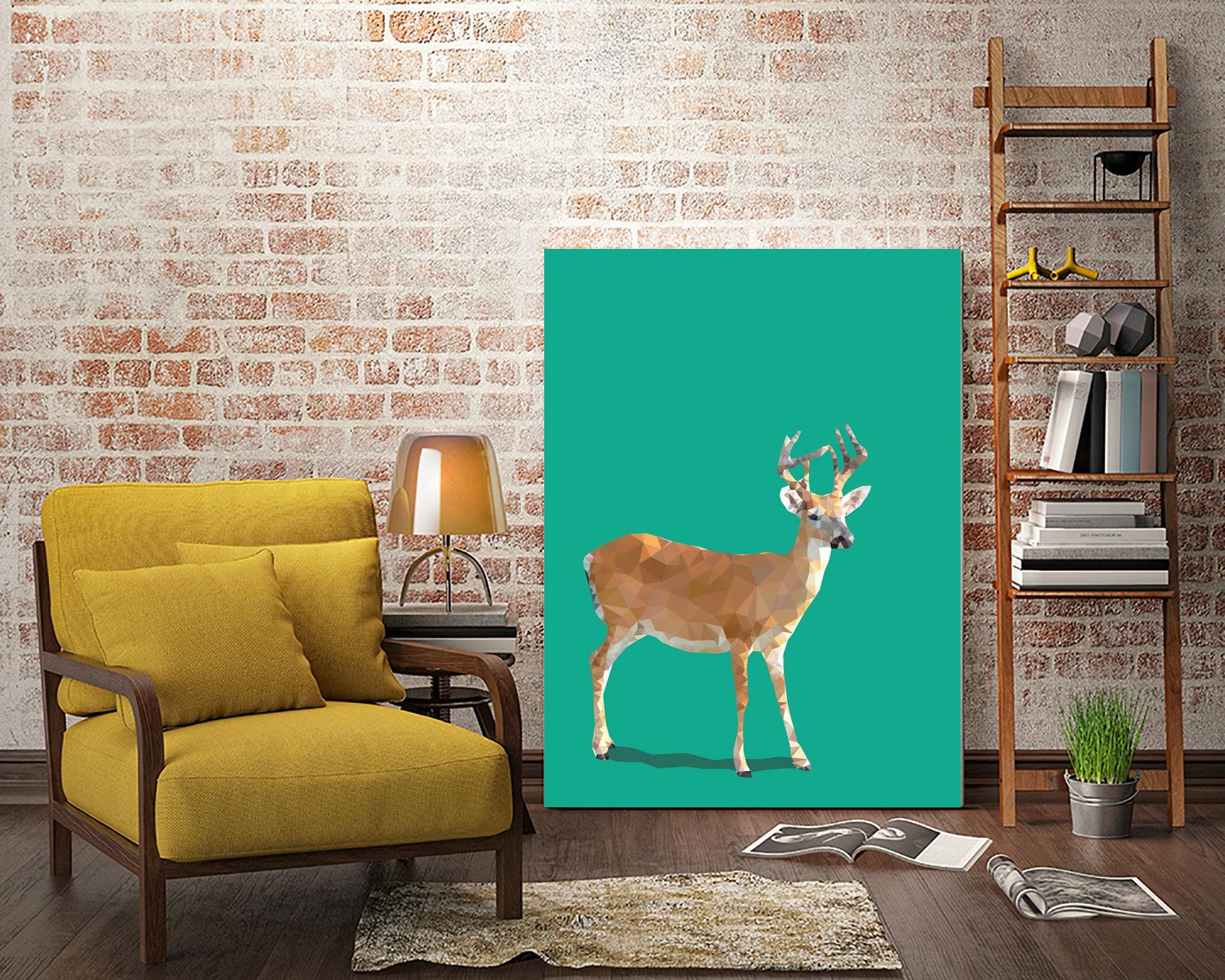 Fractal Deer by THE Studio on GIANT ART - beige animal deer